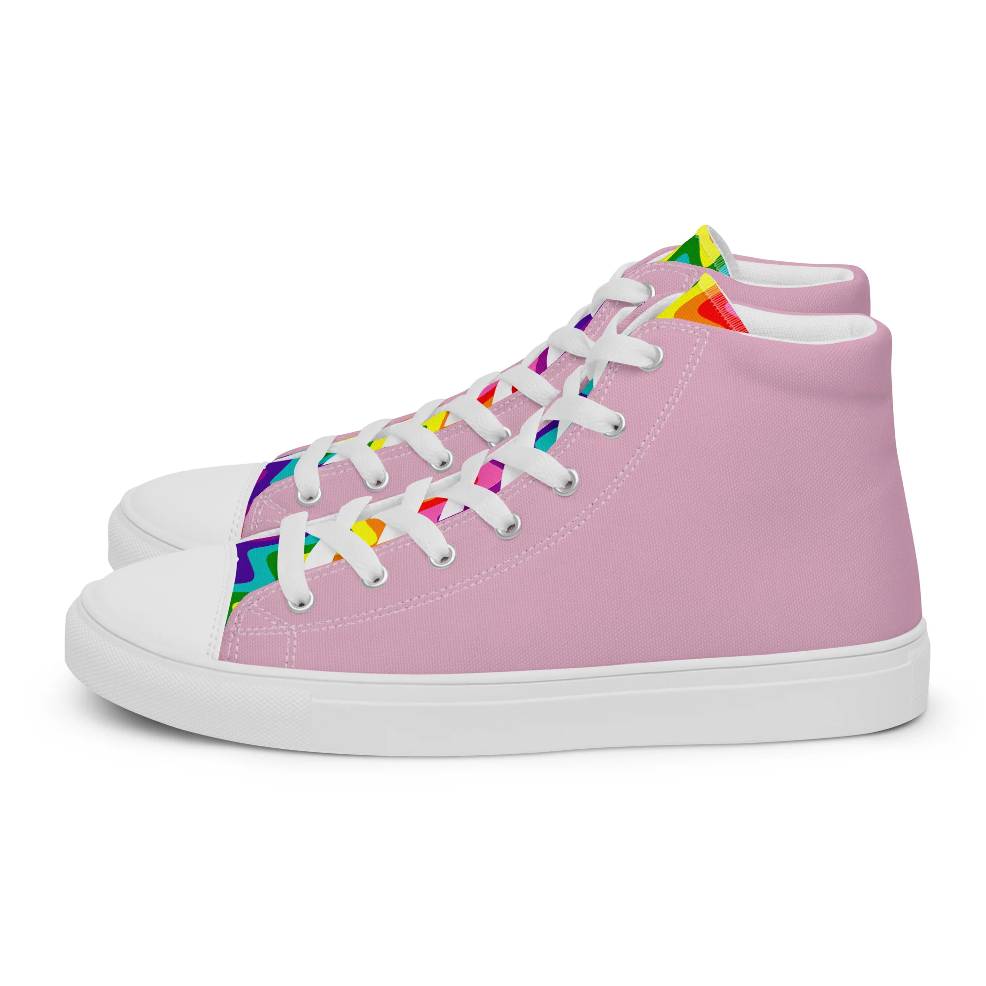 Pink and Original Pride Flag High Top Trainers (female sizes) - Image 11