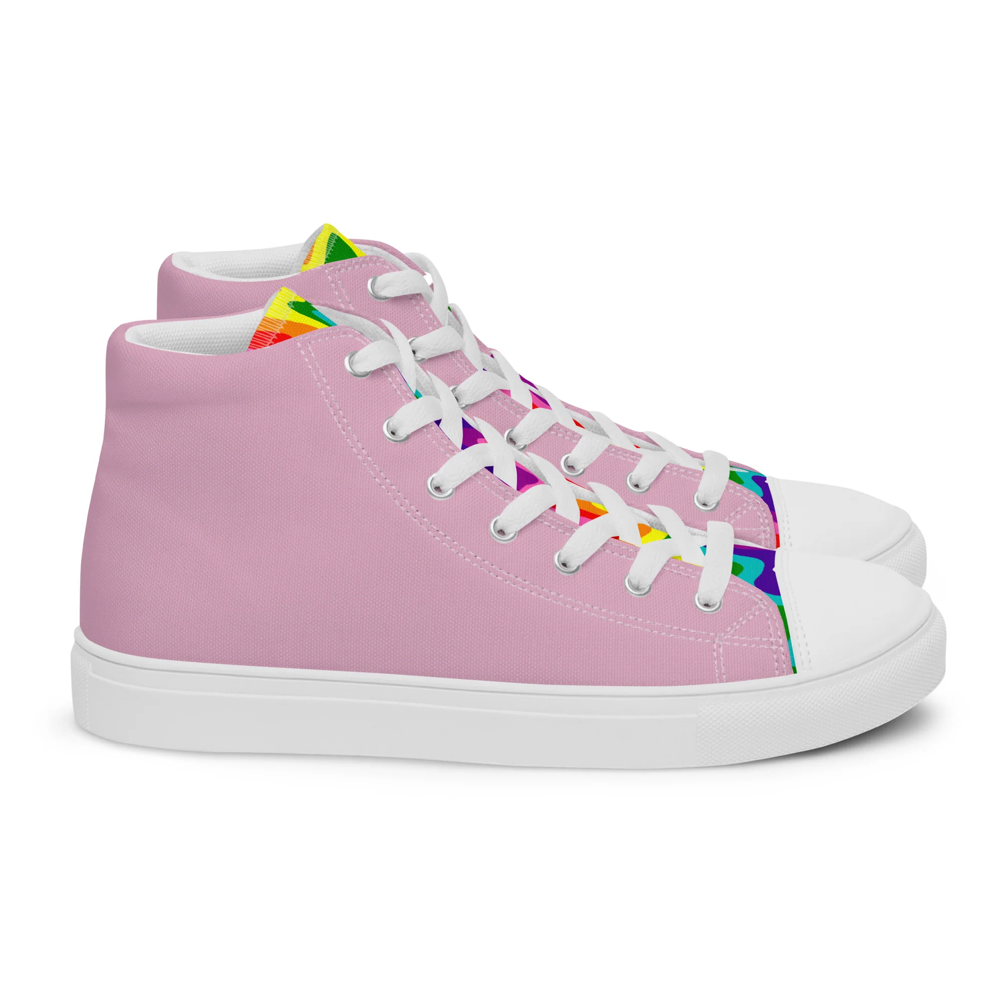 Pink and Original Pride Flag High Top Trainers (female sizes) - Image 14