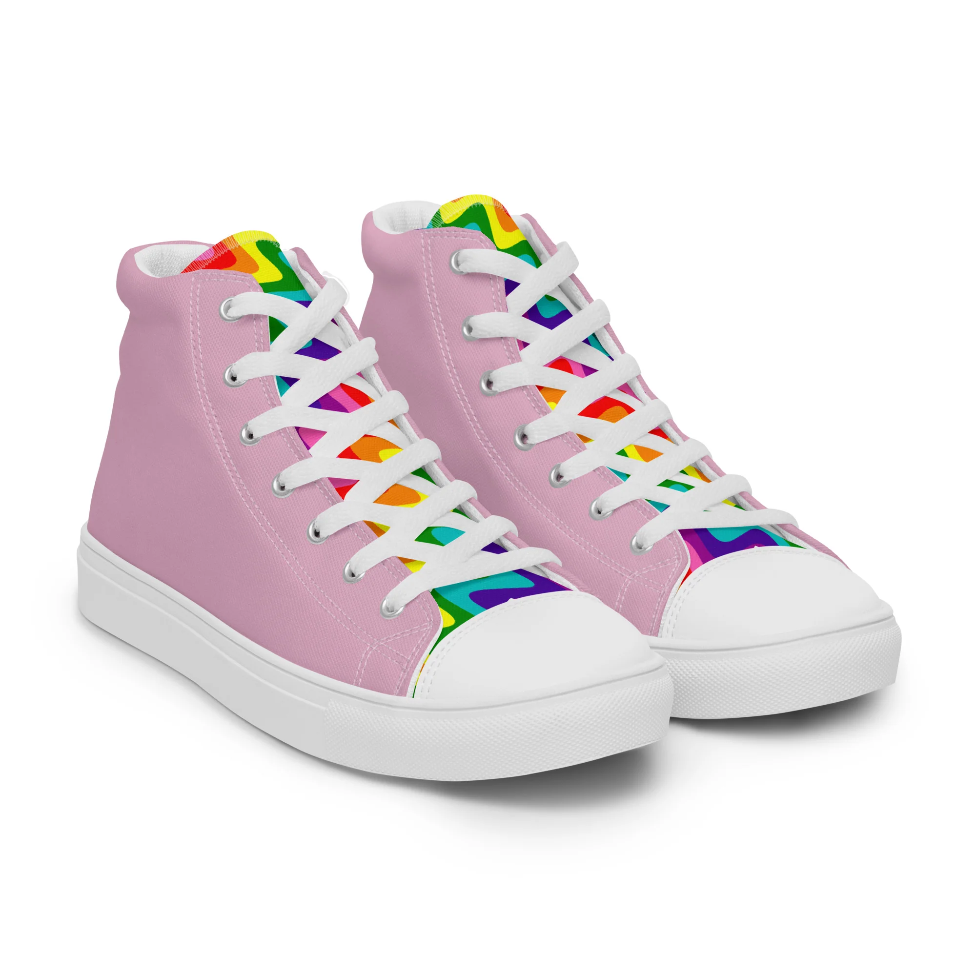 Pink and Original Pride Flag High Top Trainers (female sizes) - Image 16