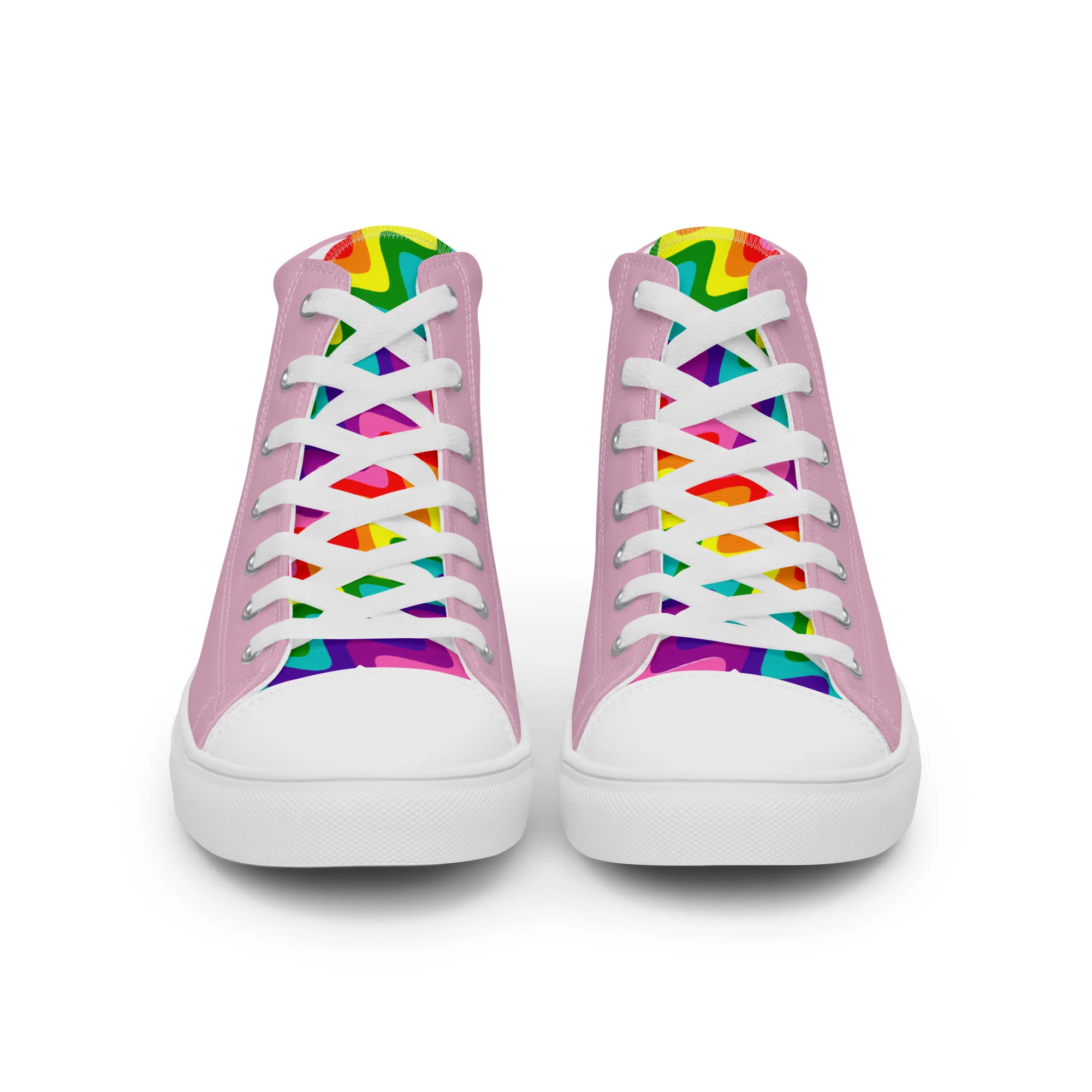Pink and Original Pride Flag High Top Trainers (female sizes) - Image 17