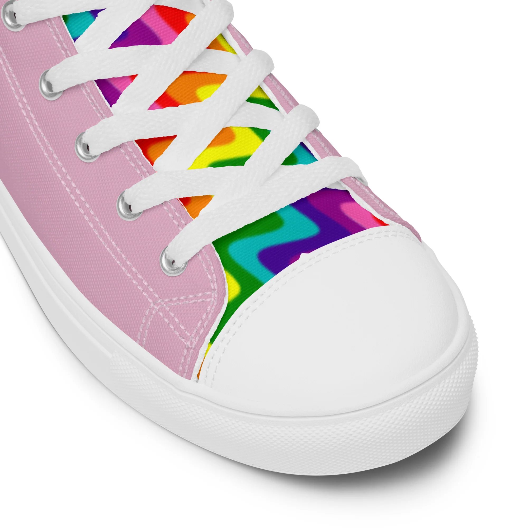 Pink and Original Pride Flag High Top Trainers (male sizes) - Image 5