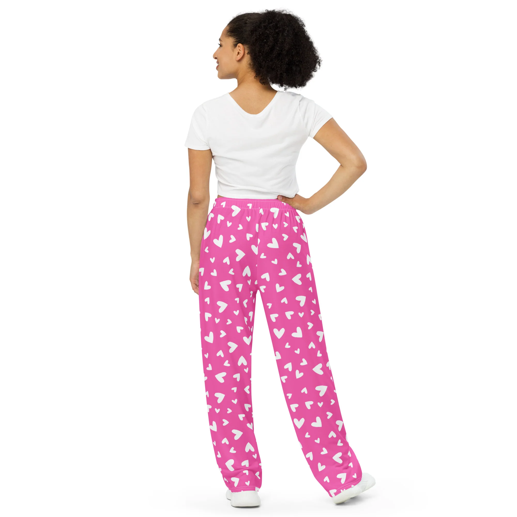 Pink Hearts Wide-leg Pants/Trousers - Image 2