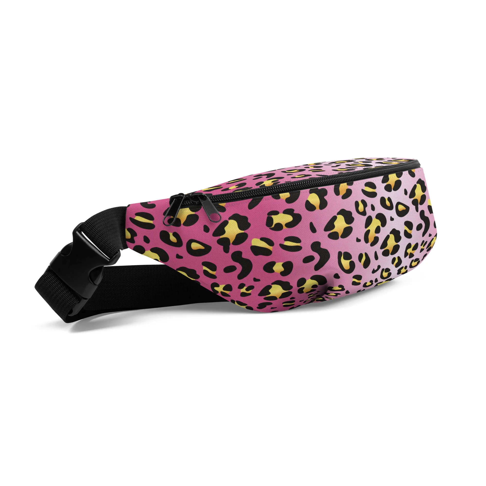 Pink Leopard Print Fanny Pack/Bum Bag with Rainbow Flag - Image 4