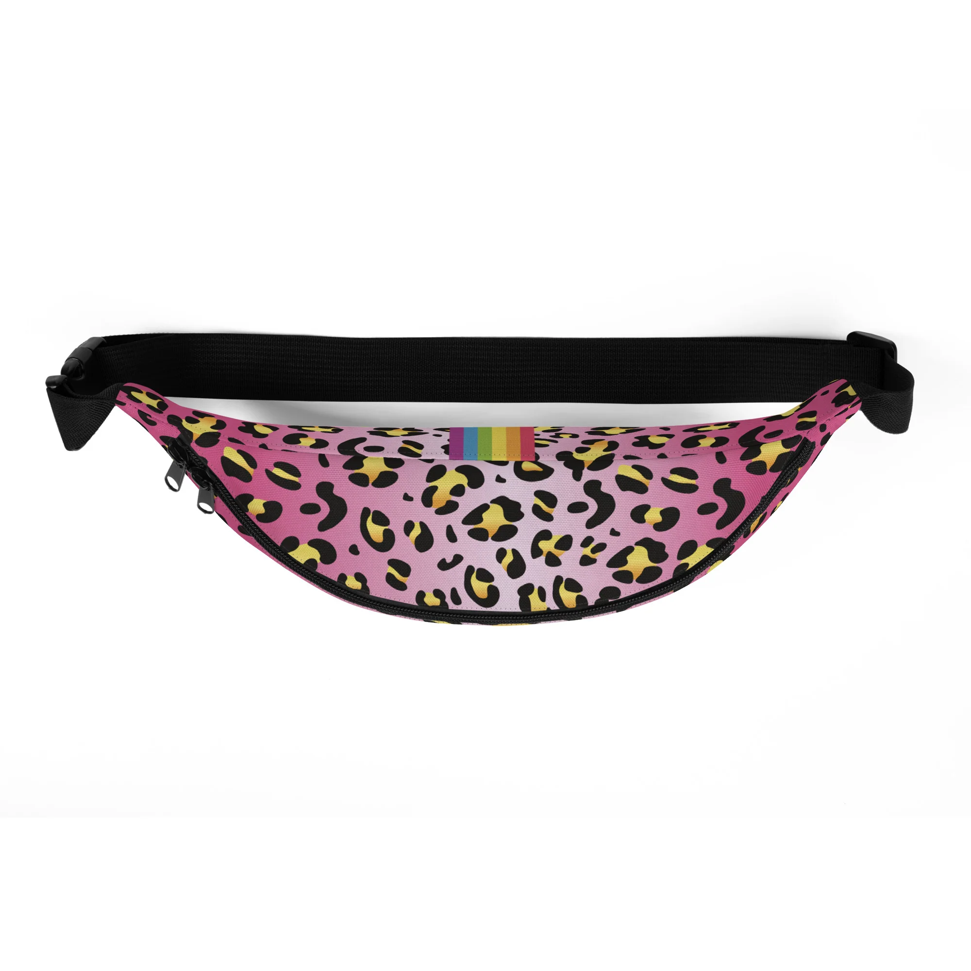 Pink Leopard Print Fanny Pack/Bum Bag with Rainbow Flag - Image 5