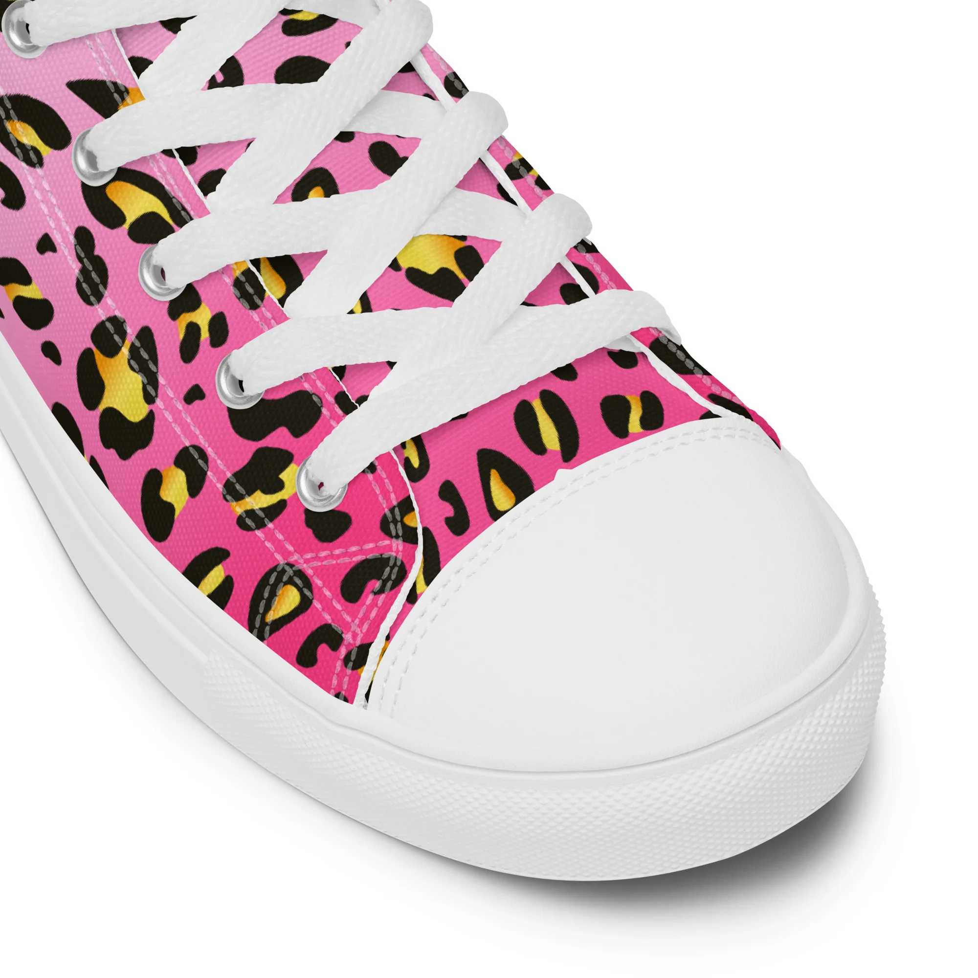 Pink Leopard With Rainbow Pride Flash Hi Top Trainers (female sizes) - Image 4