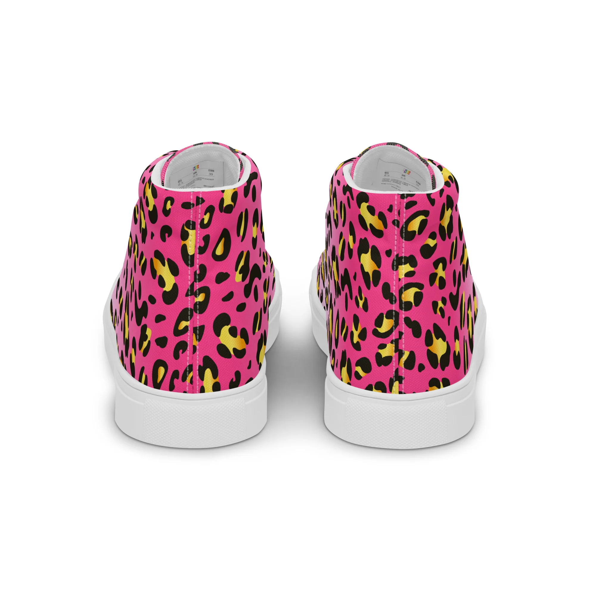 Pink Leopard With Rainbow Pride Flash Hi Top Trainers (female sizes) - Image 8