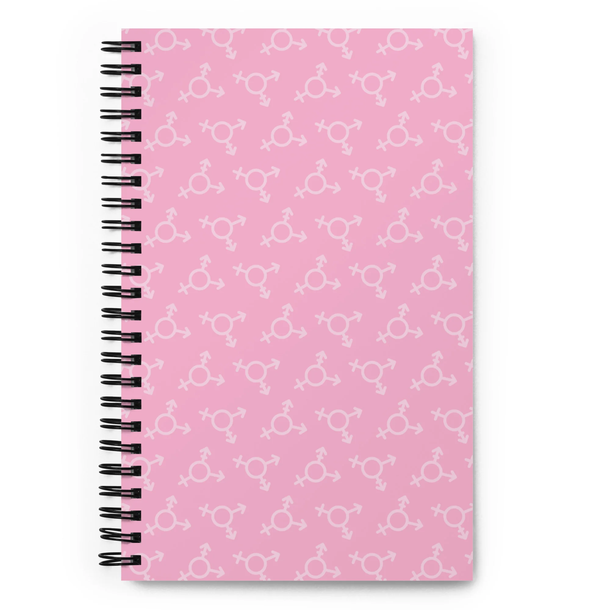 Pink Trans Symbol Pattern Spiral Notebook