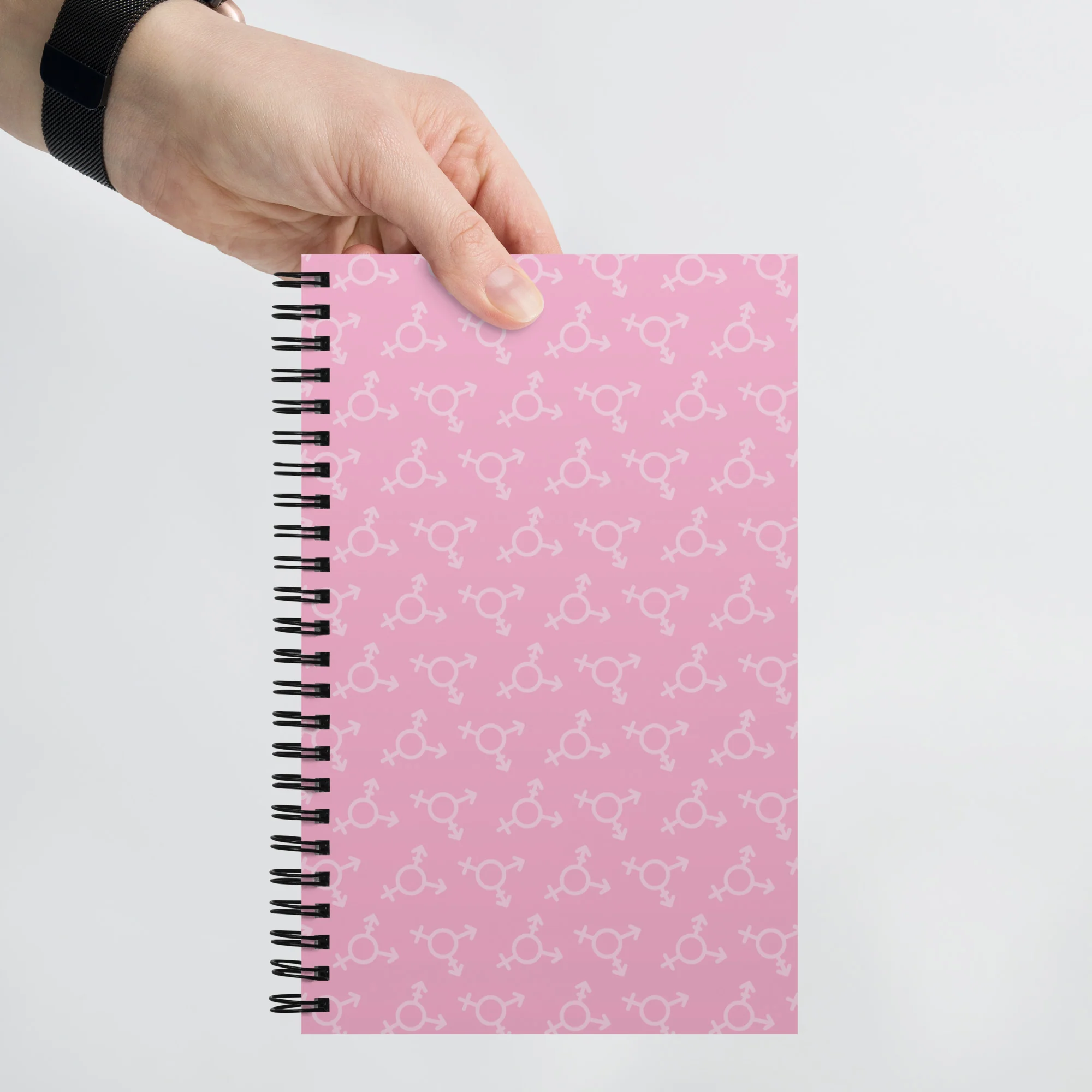 Pink Trans Symbol Pattern Spiral Notebook - Image 5