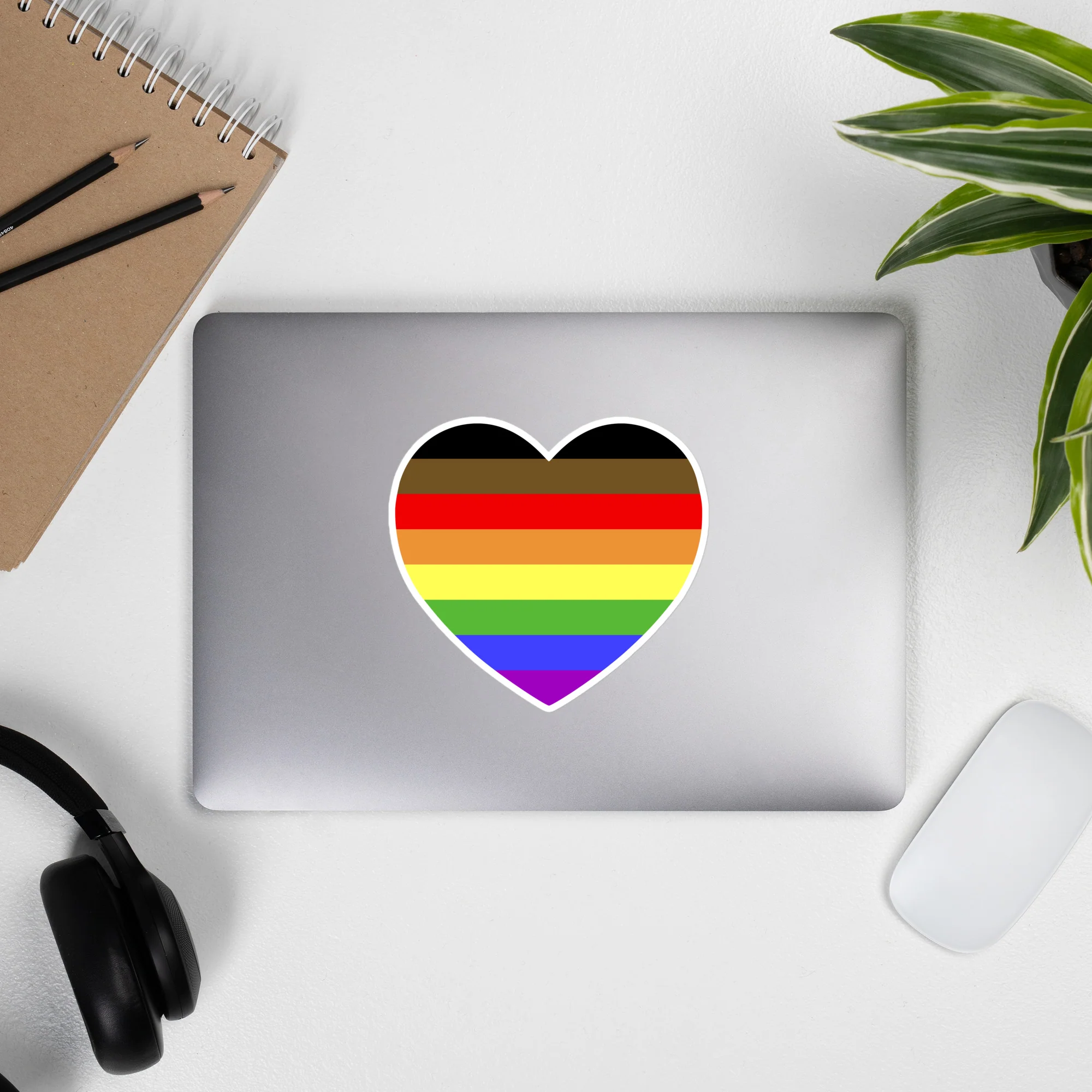 POC Inclusive Rainbow Pride Flag Heart Sticker - Image 4