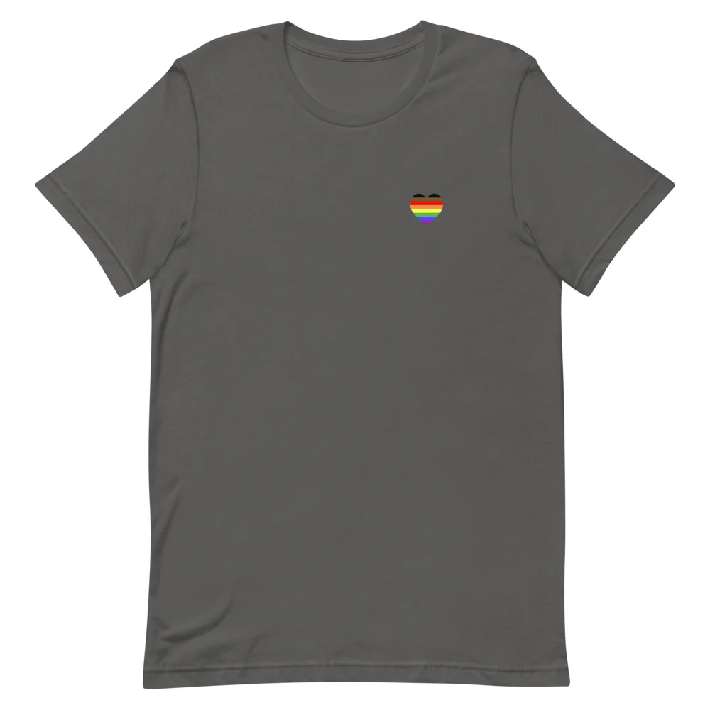 POC Inclusive Rainbow Pride Flag Small Heart T-Shirt - Image 4