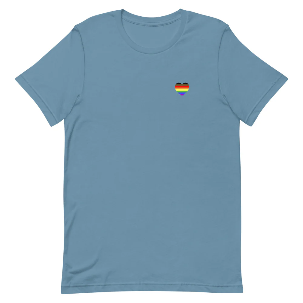POC Inclusive Rainbow Pride Flag Small Heart T-Shirt - Image 6