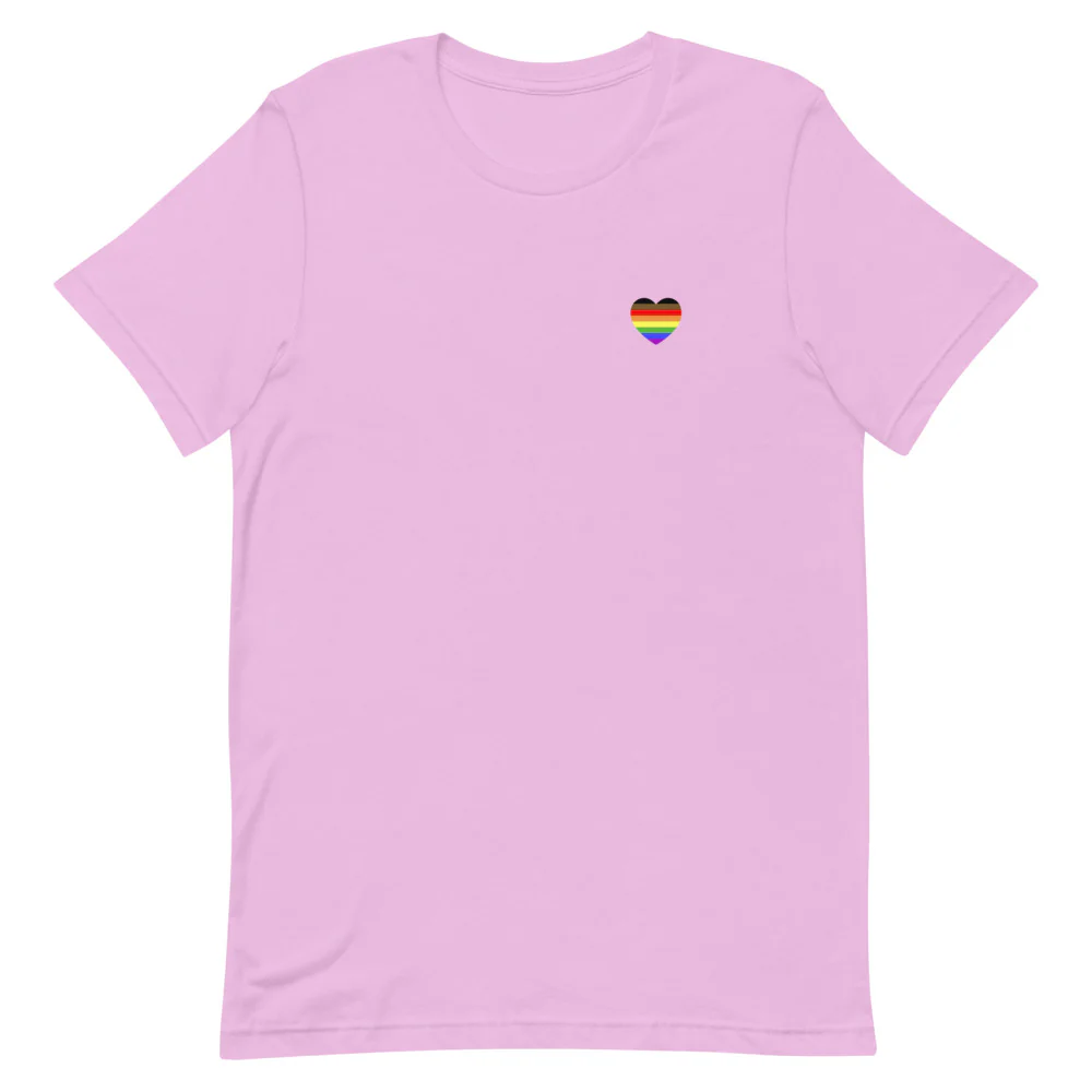 POC Inclusive Rainbow Pride Flag Small Heart T-Shirt - Image 7