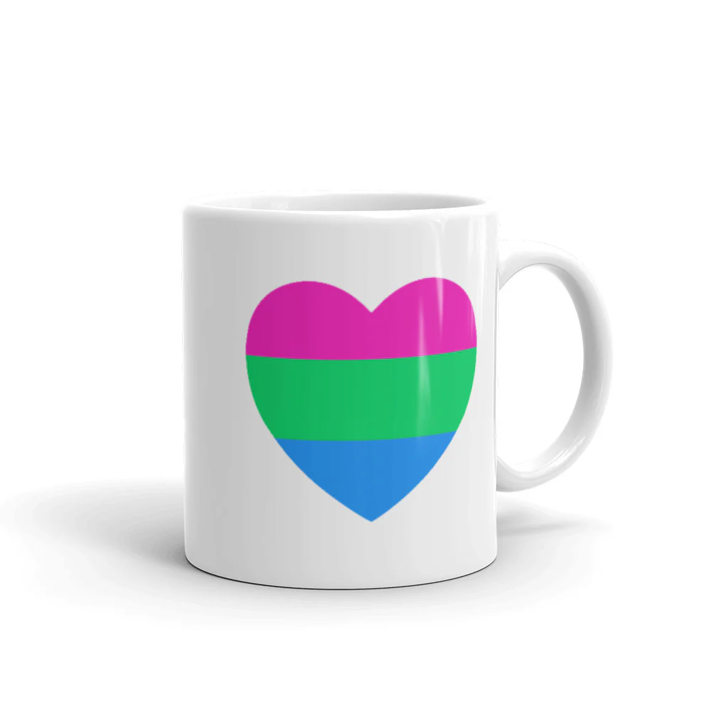 Polysexual Pride Flag Heart mug