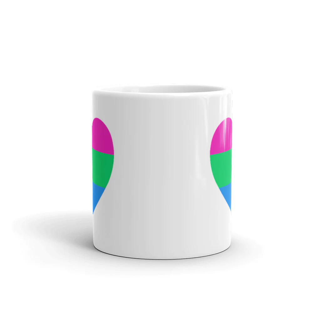 Polysexual Pride Flag Heart mug - Image 3