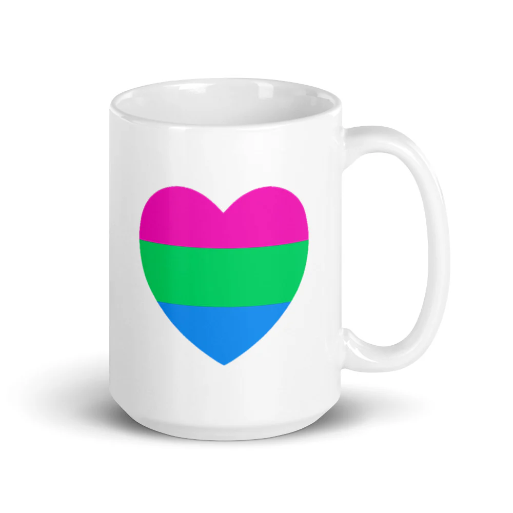 Polysexual Pride Flag Heart mug - Image 4