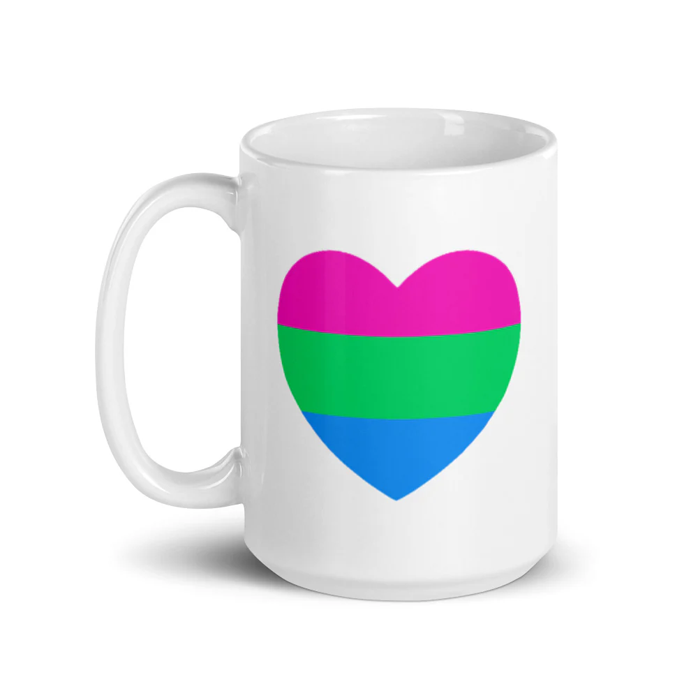 Polysexual Pride Flag Heart mug - Image 5