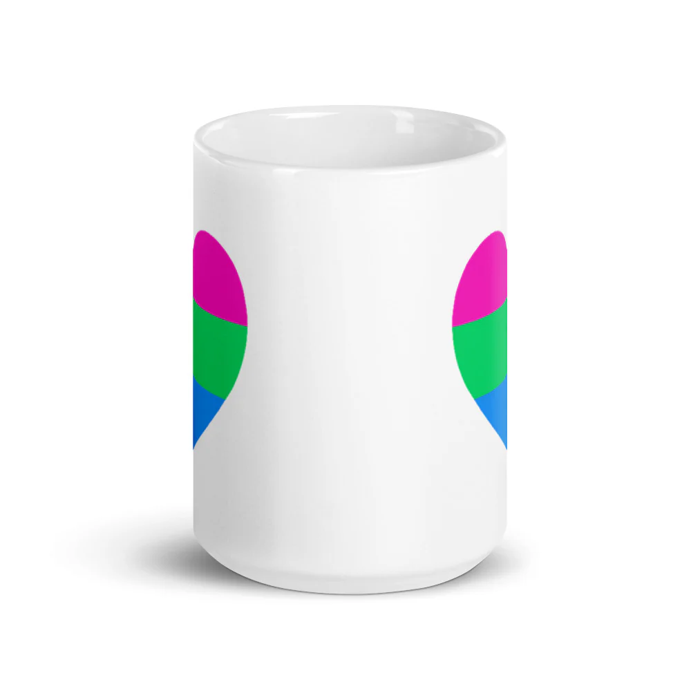 Polysexual Pride Flag Heart mug - Image 6