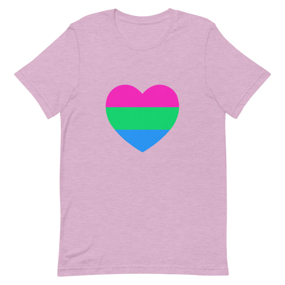 Polysexual Pride Flag Heart T-Shirt - Image 5