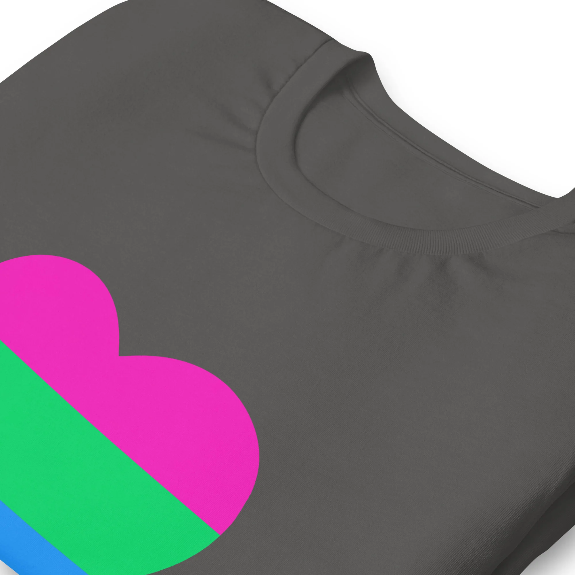 Polysexual Pride Flag Heart T-Shirt - Image 8
