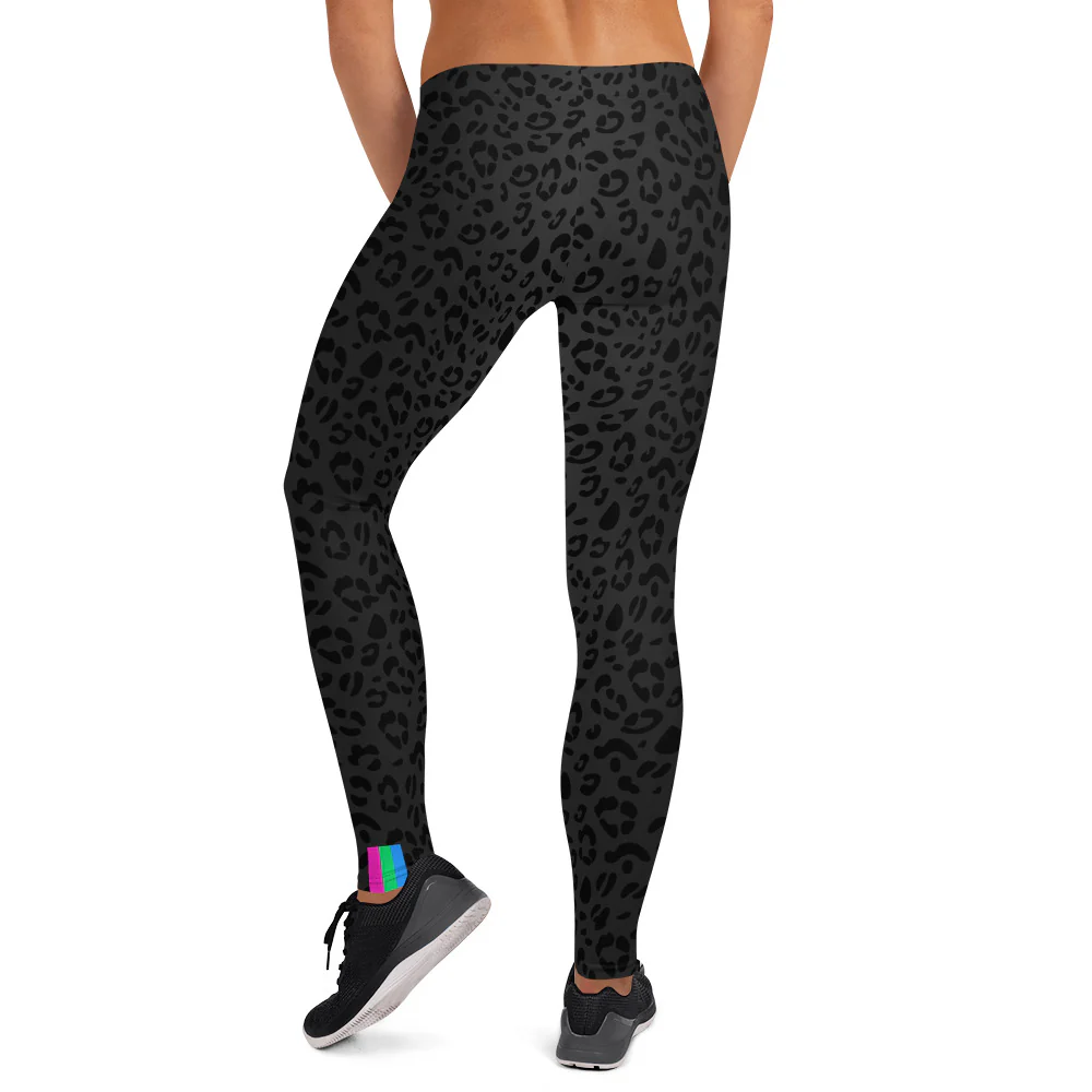Polysexual Pride Flash Black Leopard Print Leggings - Image 3