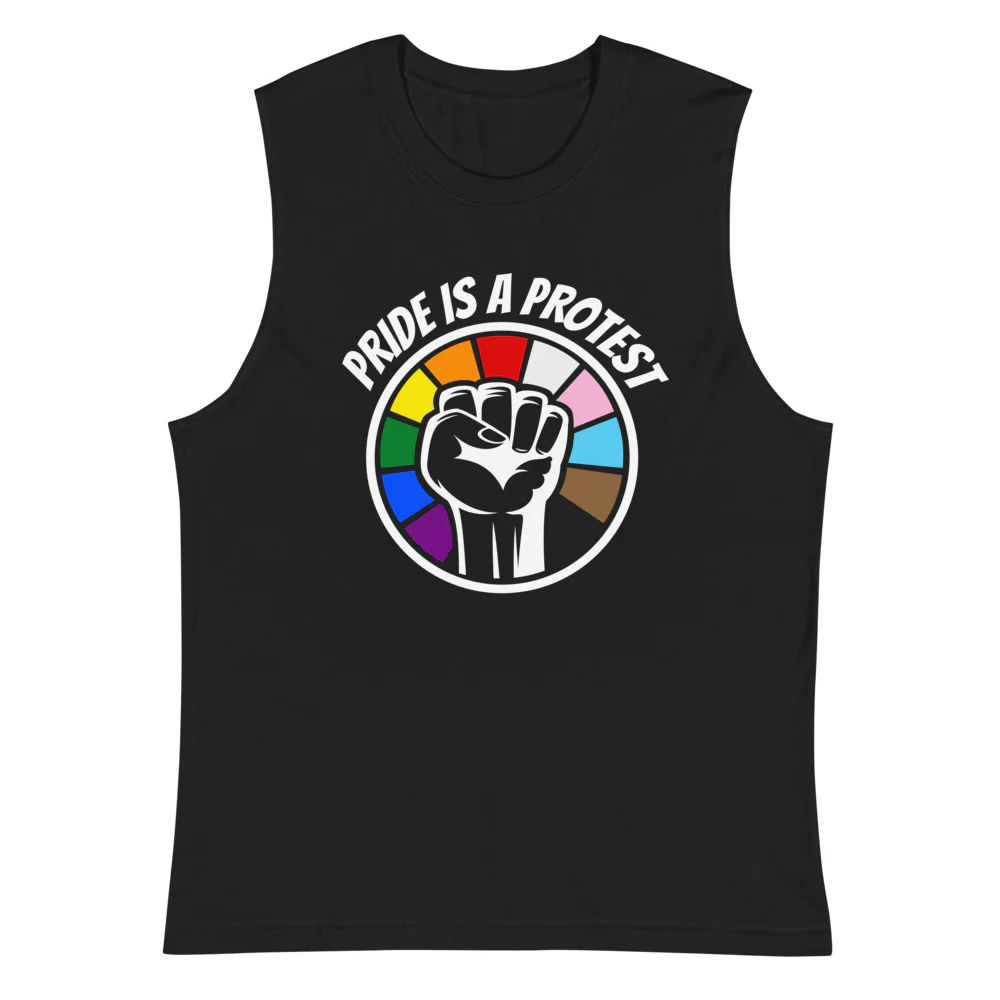 Pride is A Protest Muscle Shirt - Image 3