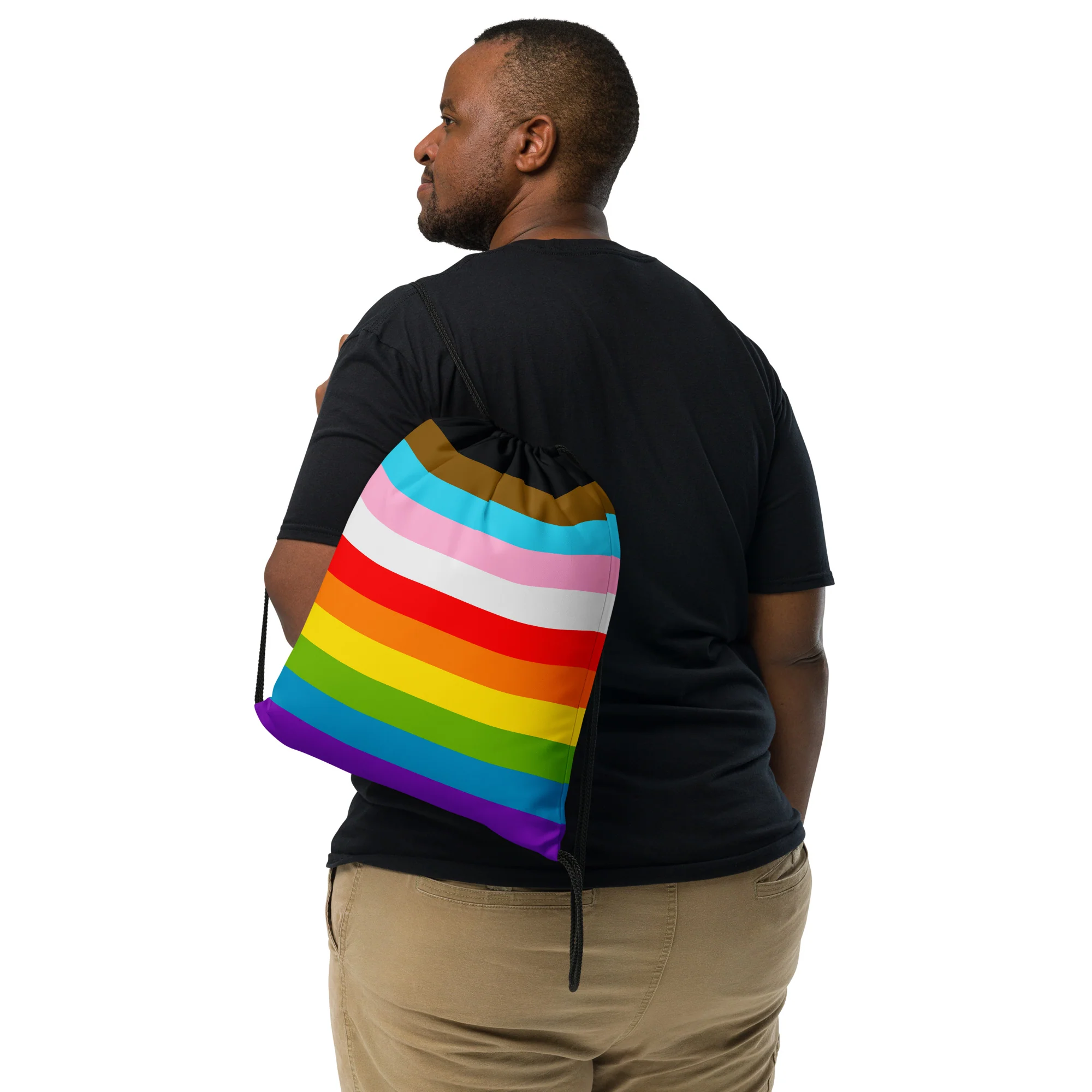 Progress Pride Flag Stripes Drawstring - Image 2