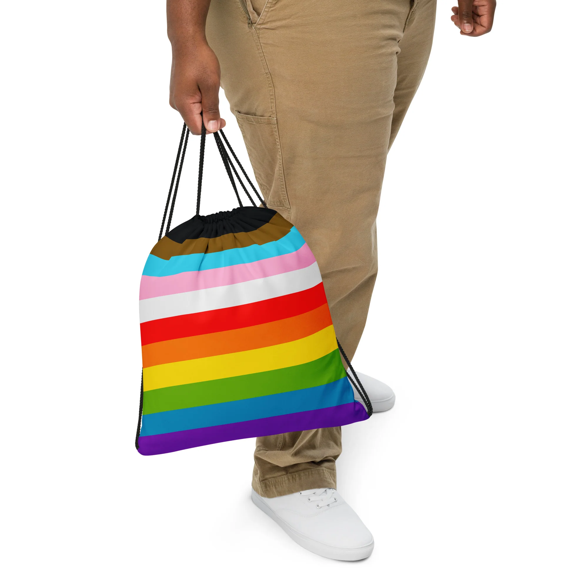 Progress Pride Flag Stripes Drawstring - Image 3