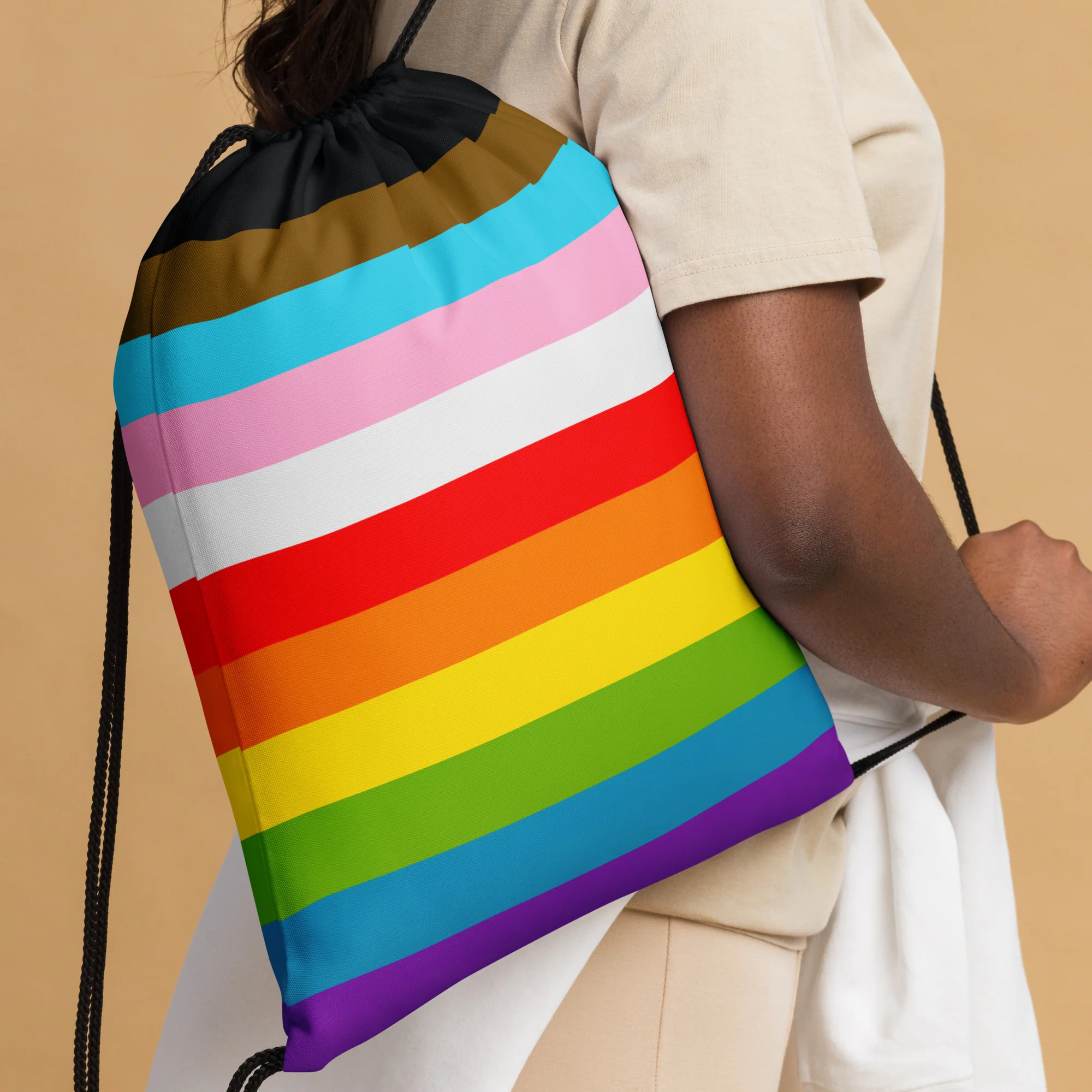 Progress Pride Flag Stripes Drawstring - Image 4