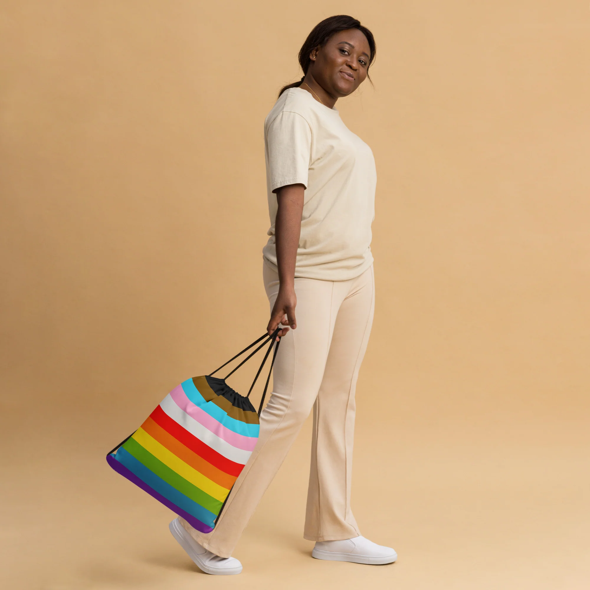Progress Pride Flag Stripes Drawstring - Image 5
