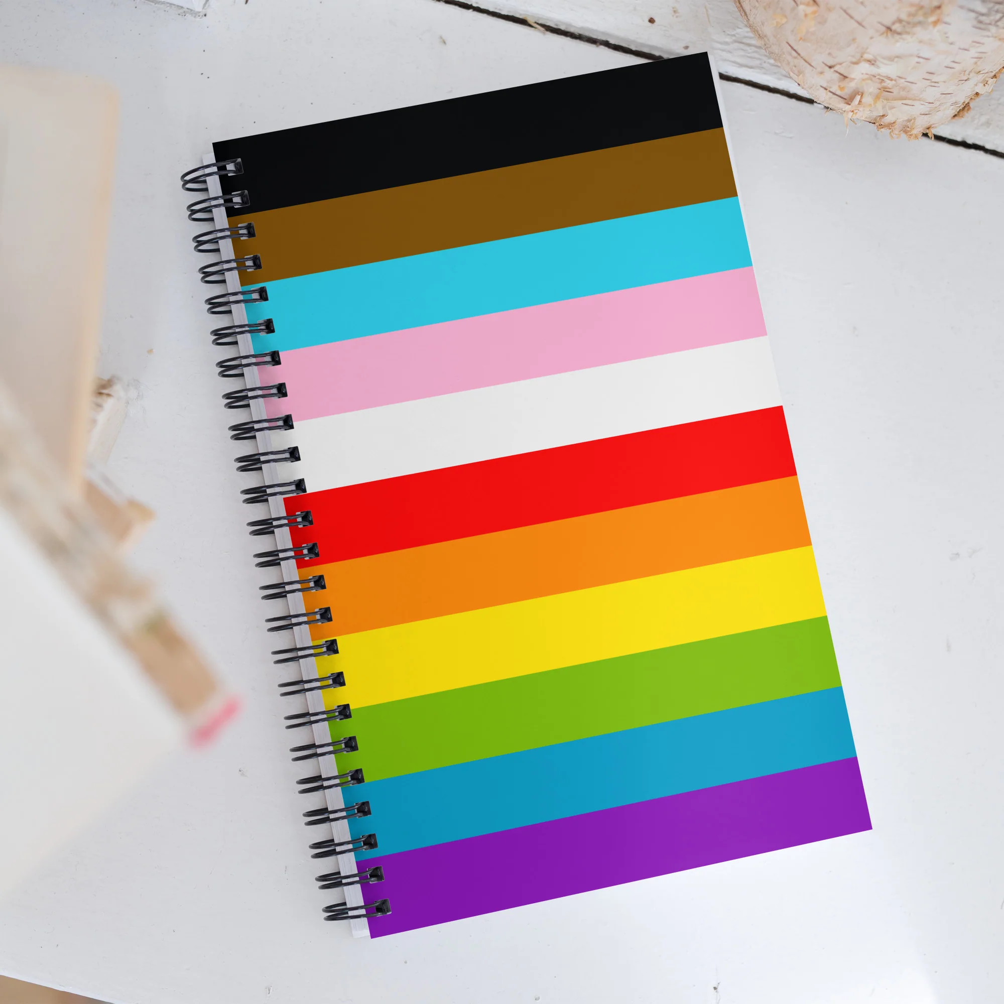 Progress Pride Flag Stripes Spiral Notebook - Image 6