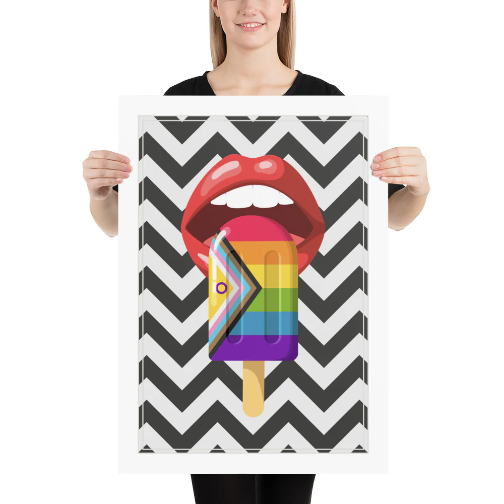 Progress Pride Popsicle With Red Lips Art Print - Image 4