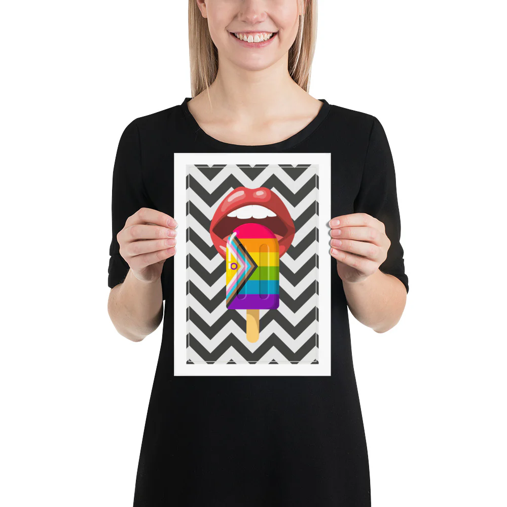 Progress Pride Popsicle With Red Lips Art Print - Image 5