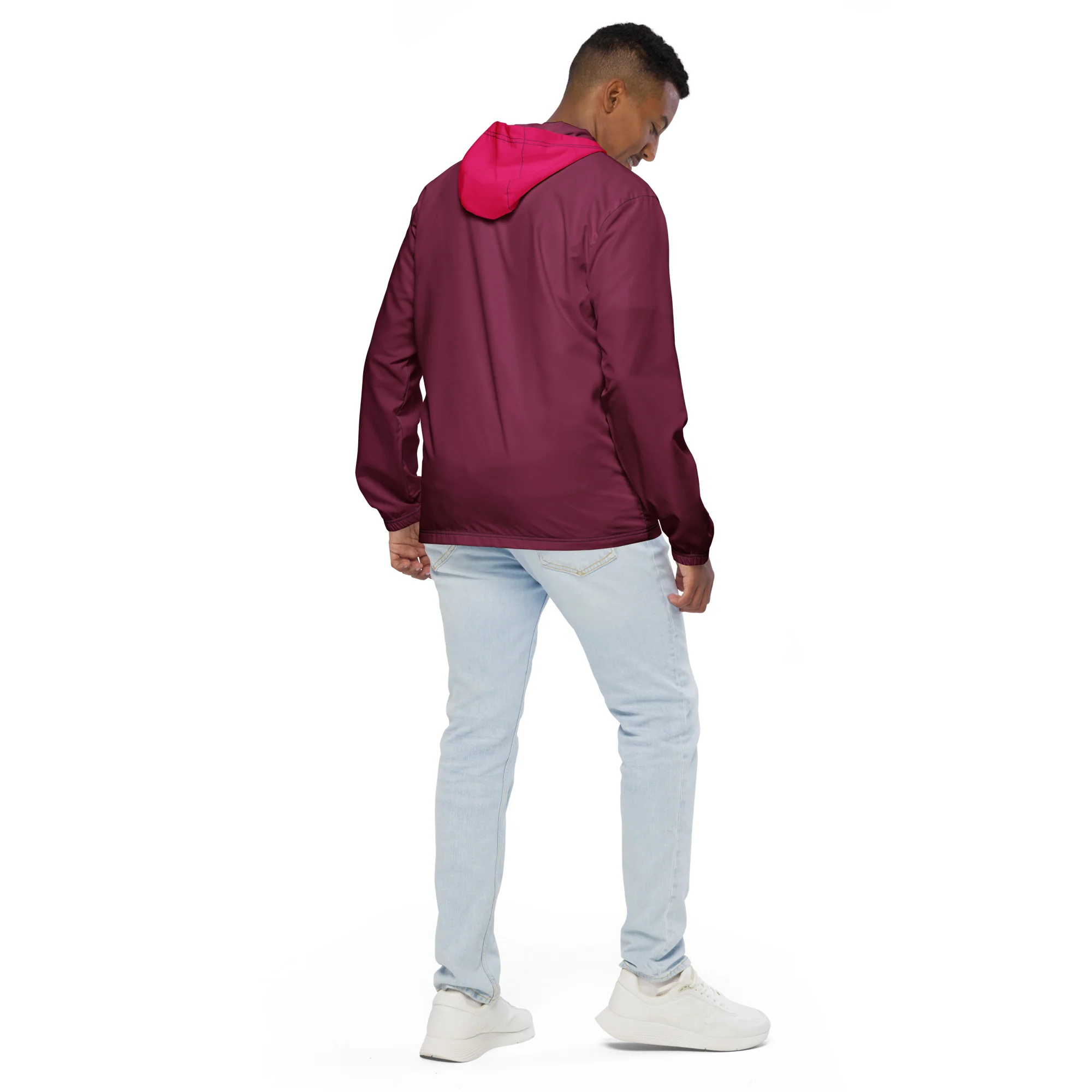 Purple With Raspberry Hood Windbreaker - Image 10