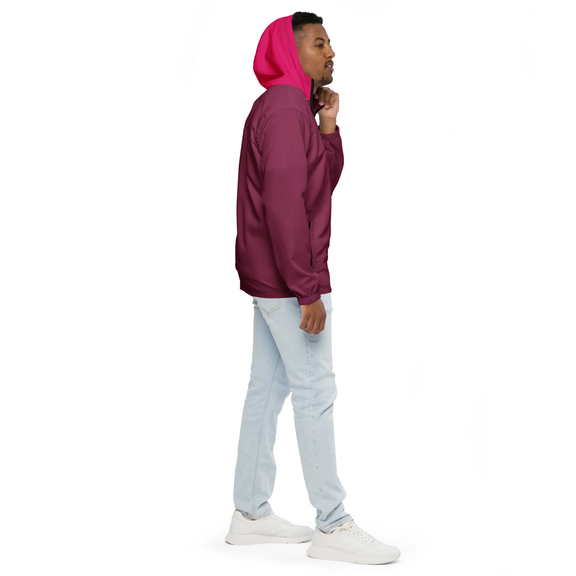 Purple With Raspberry Hood Windbreaker - Image 7