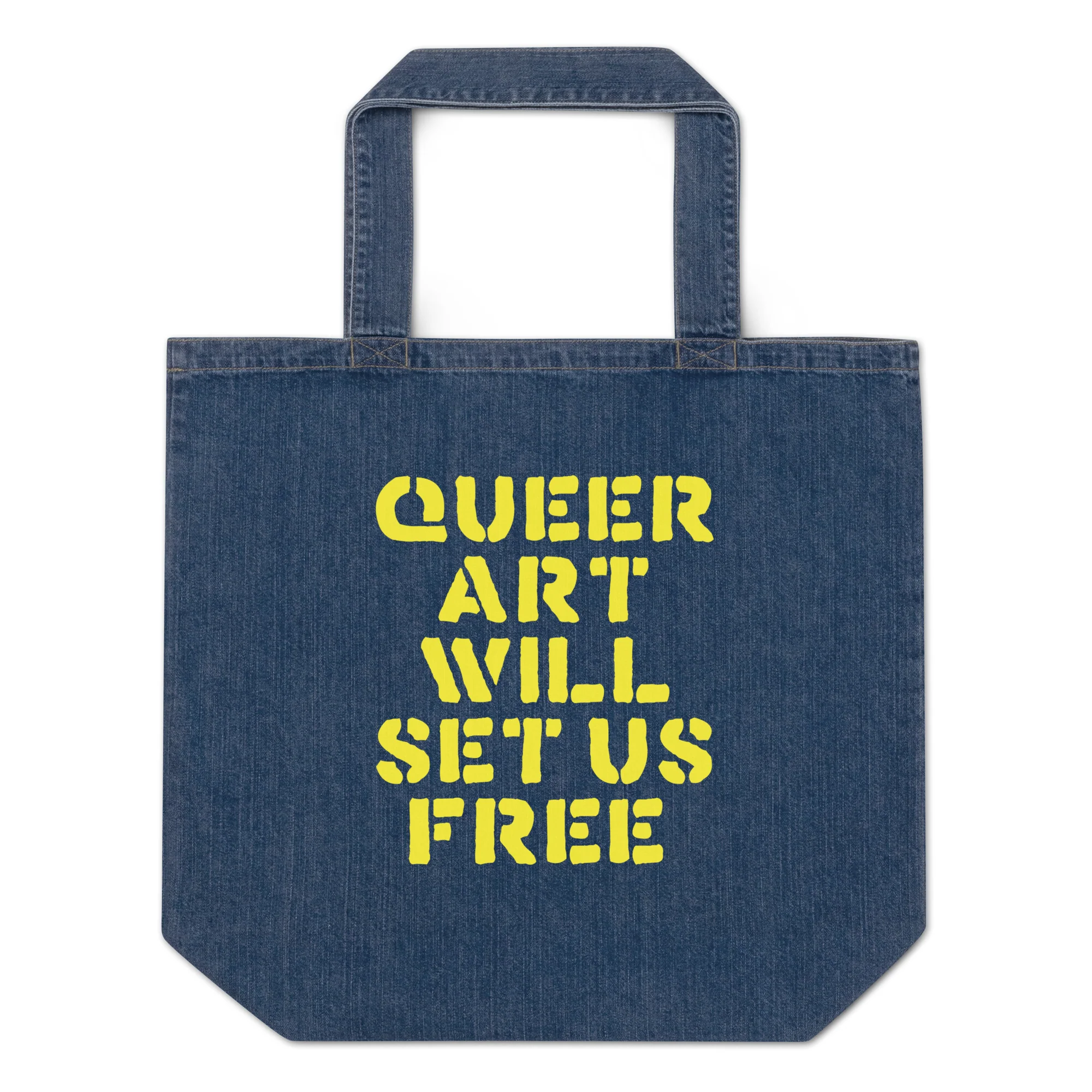 Queer Art Will Set Us Free Large Denim Tote Bag
