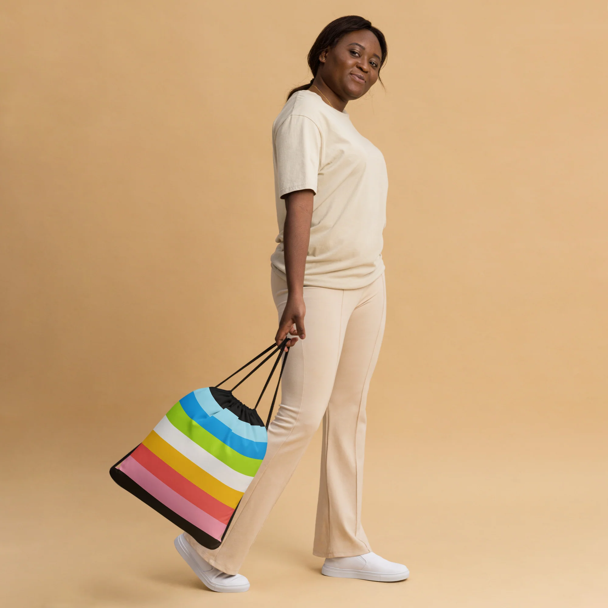 Queer Pride Flag Drawstring Bag - Image 2