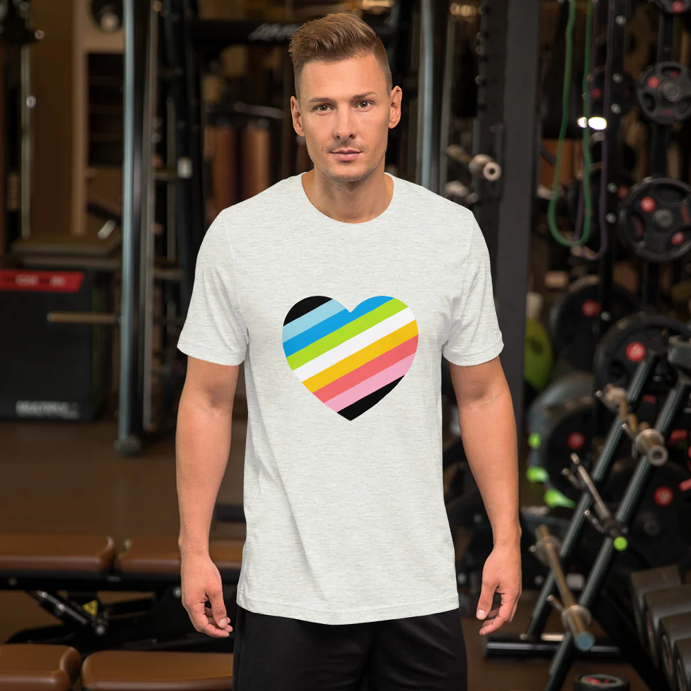 Queer Pride Flag Heart T-Shirt - Image 3