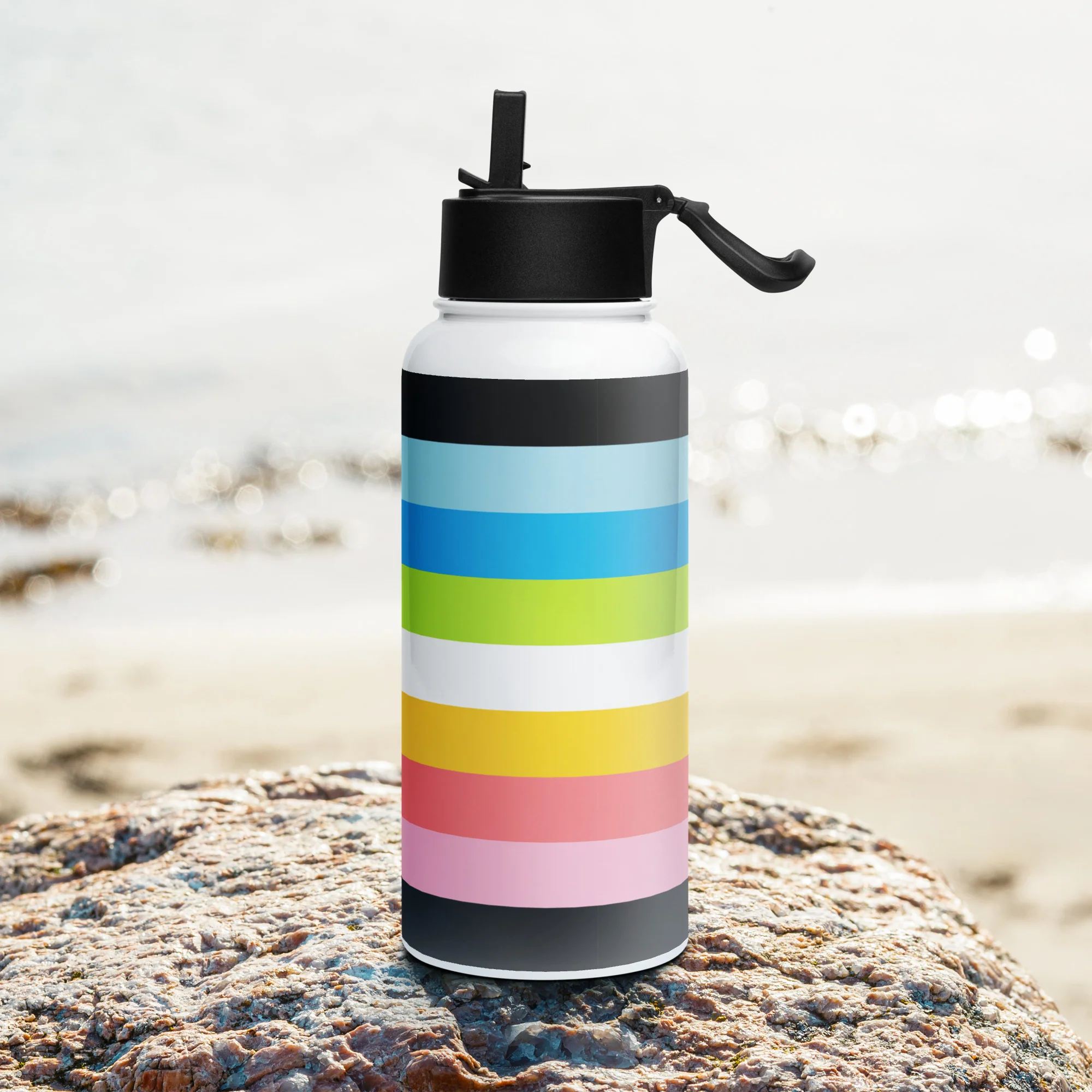Queer Pride Flag Stainless Steel Water Bottle - Image 2