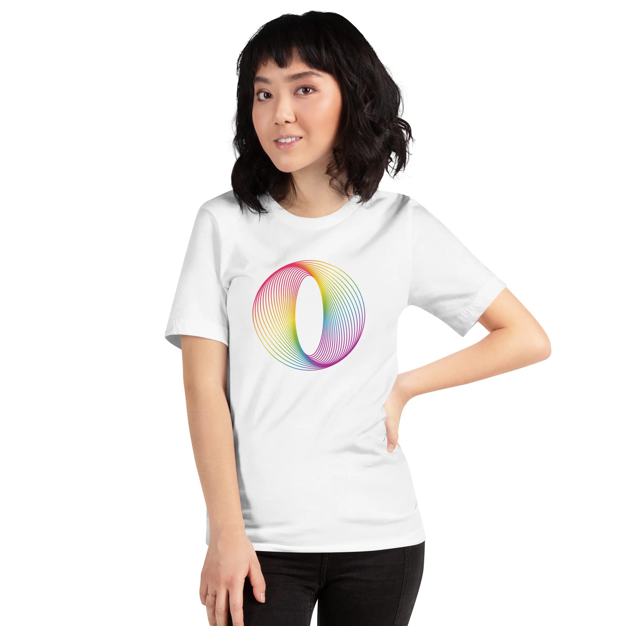 Rainbow Abstract Line Art T-Shirt - Image 3