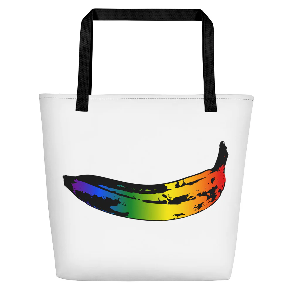 Rainbow Banana Large Tote/Beach Bag