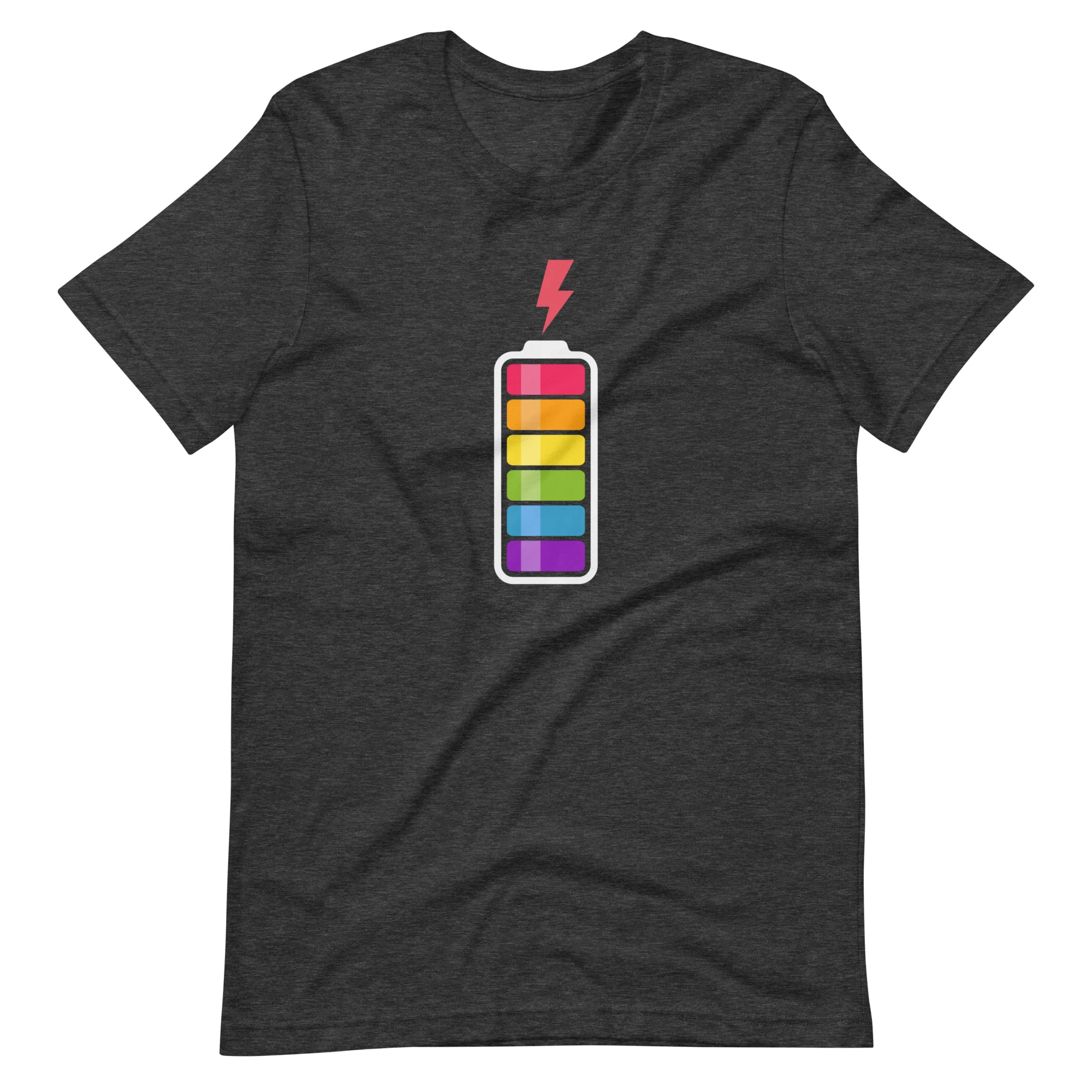 Rainbow Battery Fully Charged T-Shirt - Image 7