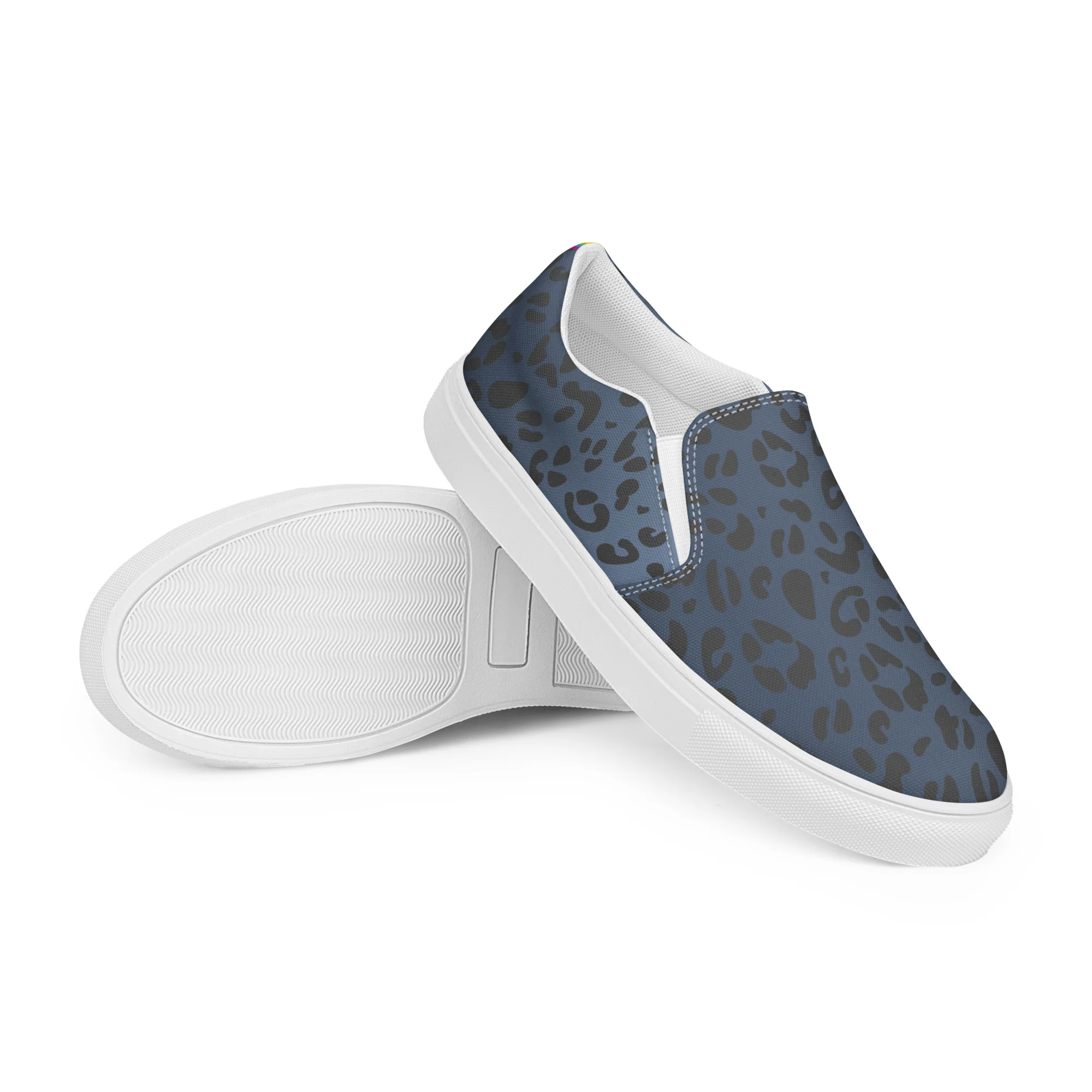 Rainbow Blue Leopard Print Slip-on Canvas Shoes (female sizes) - Image 14