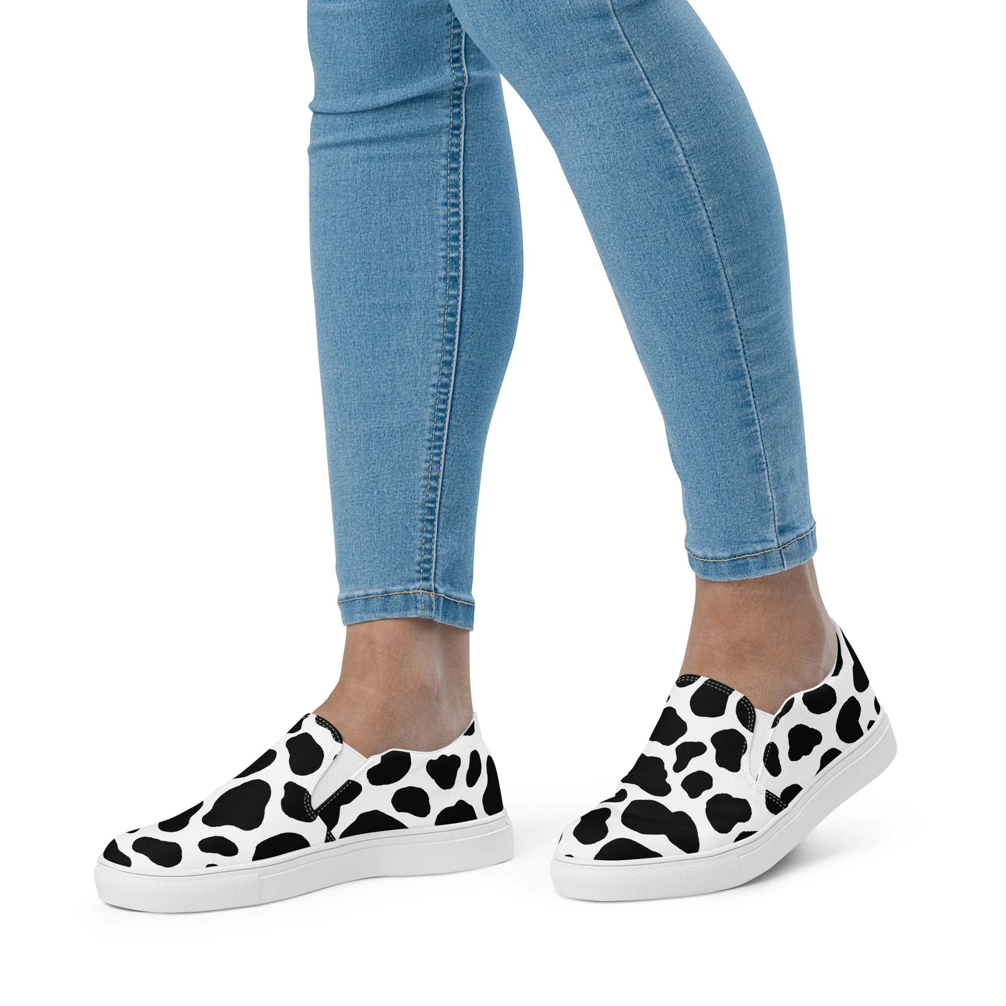 Rainbow Cow Print Slip-on Canvas Shoes (female sizes) - Image 6