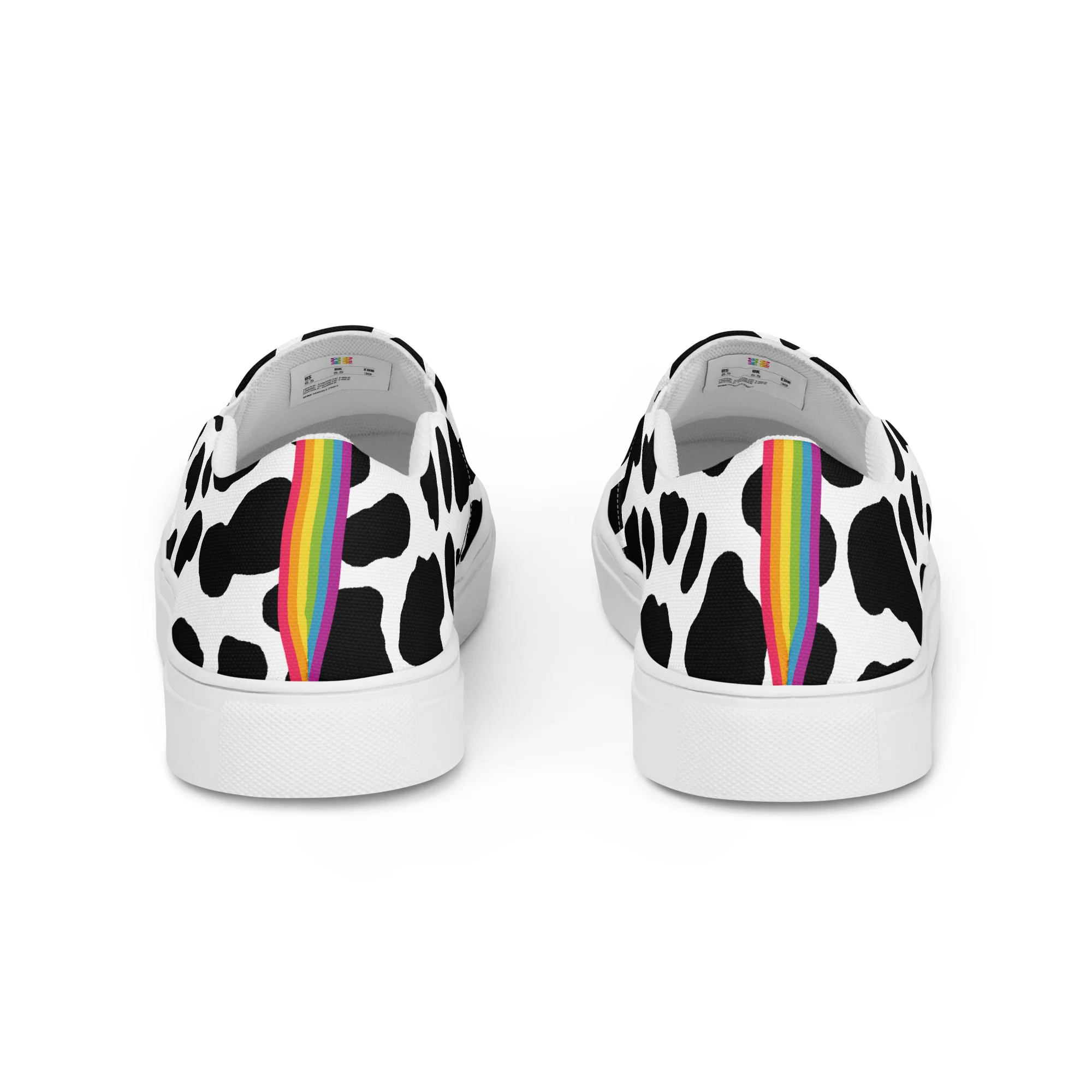Rainbow Cow Print Slip-on Canvas Shoes (male sizes) - Image 8