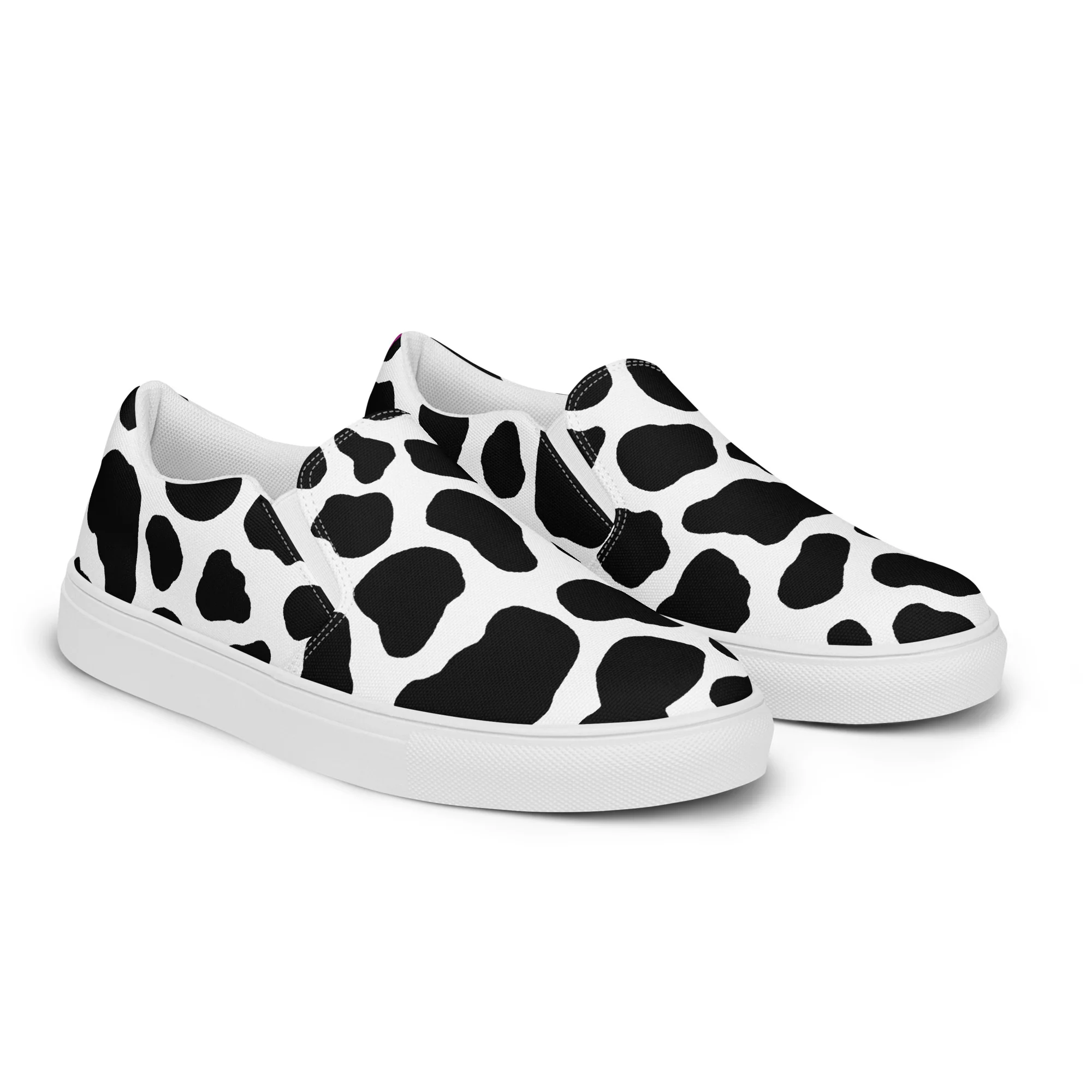 Rainbow Cow Print Slip-on Canvas Shoes (male sizes) - Image 9