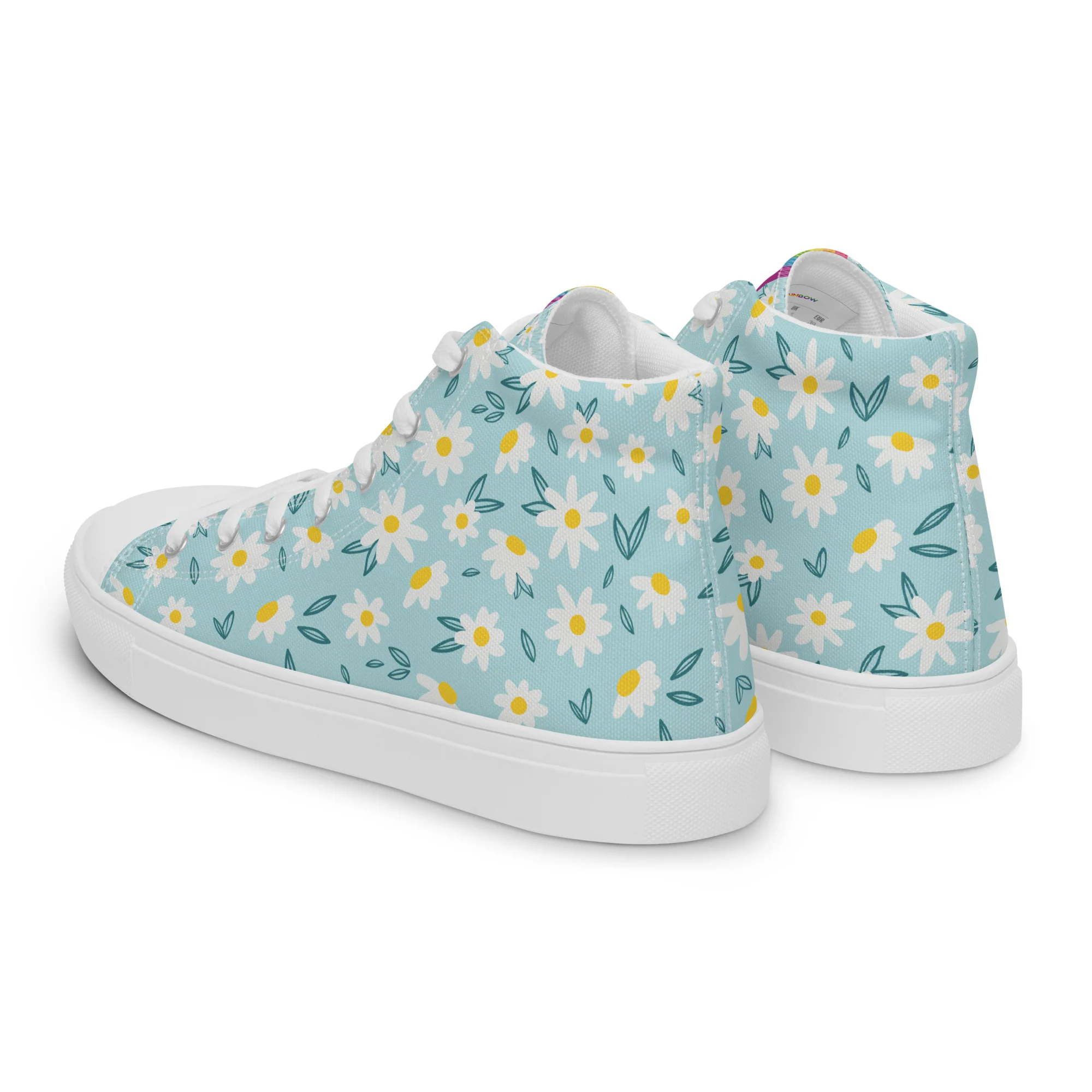 Rainbow Daisy High Top Trainers (female sizes) - Image 4