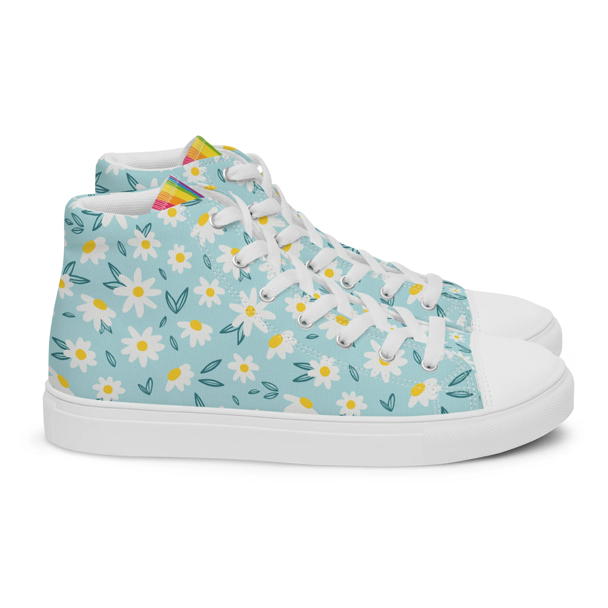 Rainbow Daisy High Top Trainers (female sizes) - Image 5