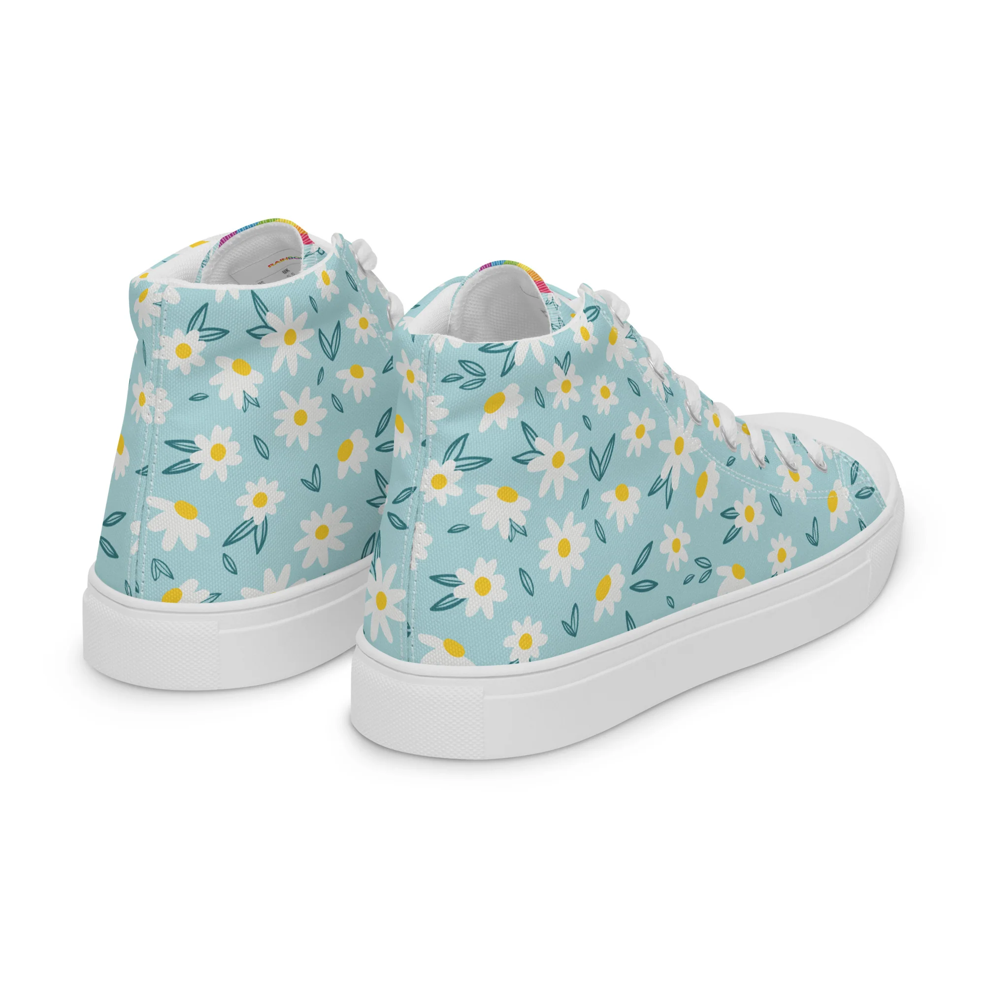 Rainbow Daisy High Top Trainers (female sizes) - Image 6