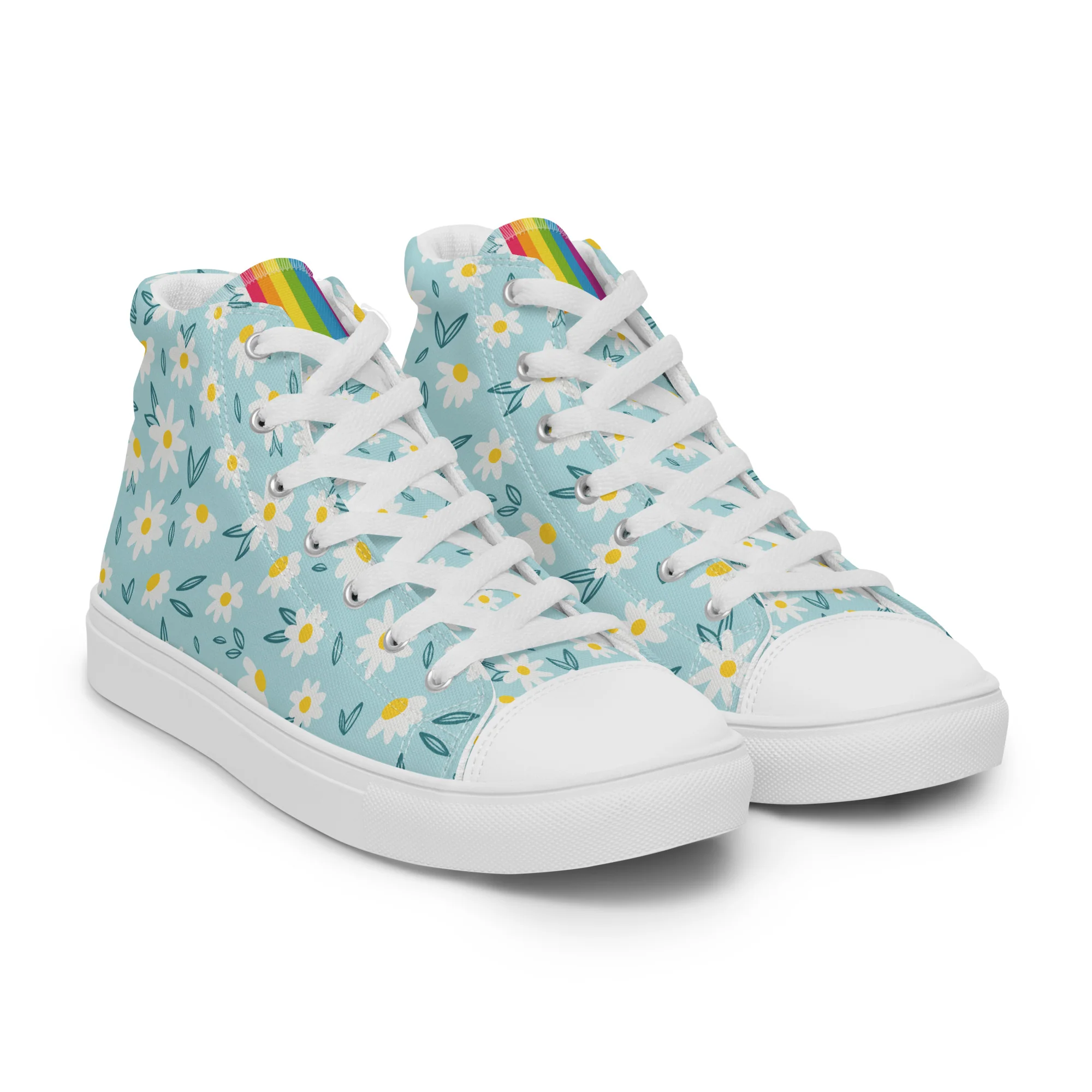 Rainbow Daisy High Top Trainers (female sizes) - Image 7