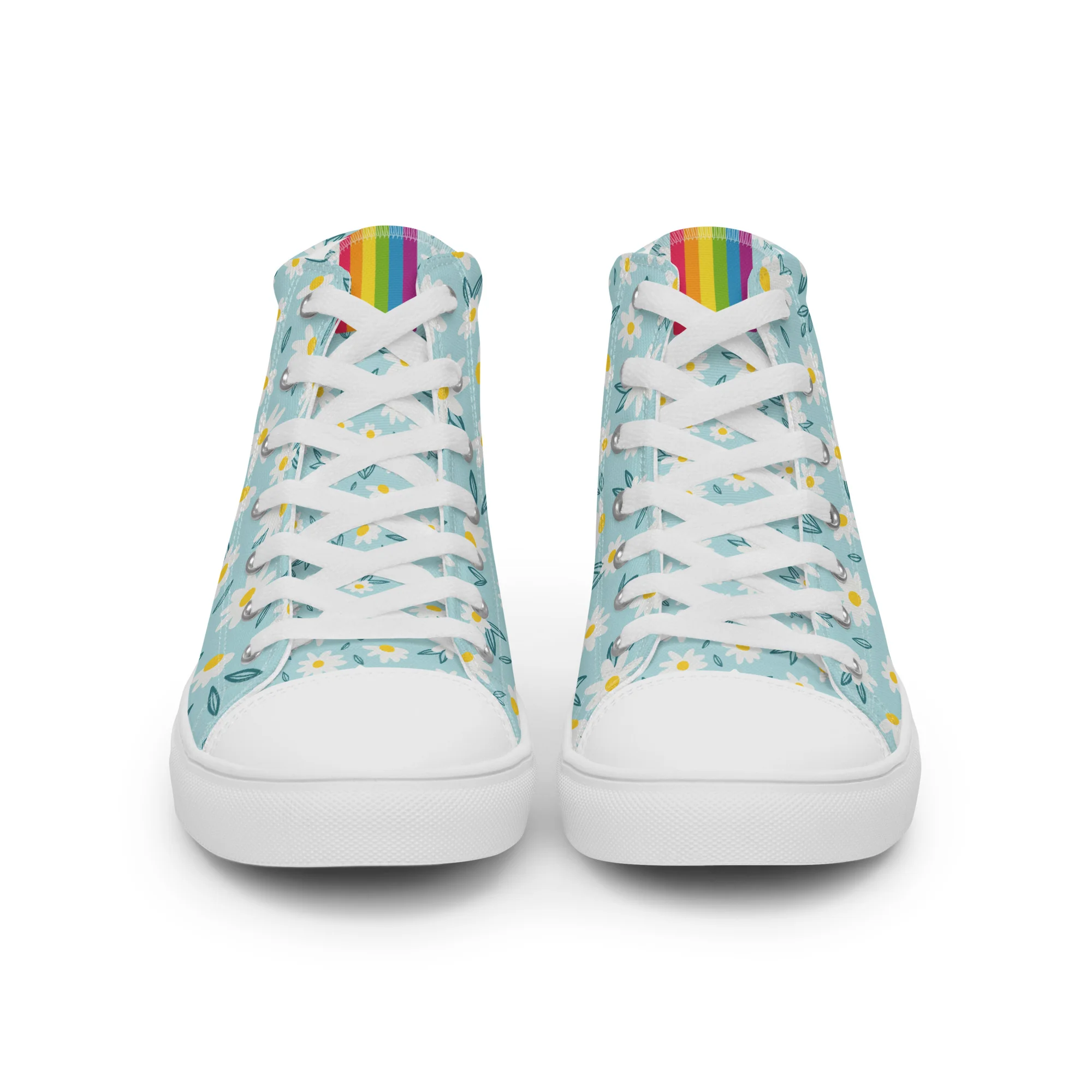 Rainbow Daisy High Top Trainers (female sizes) - Image 8